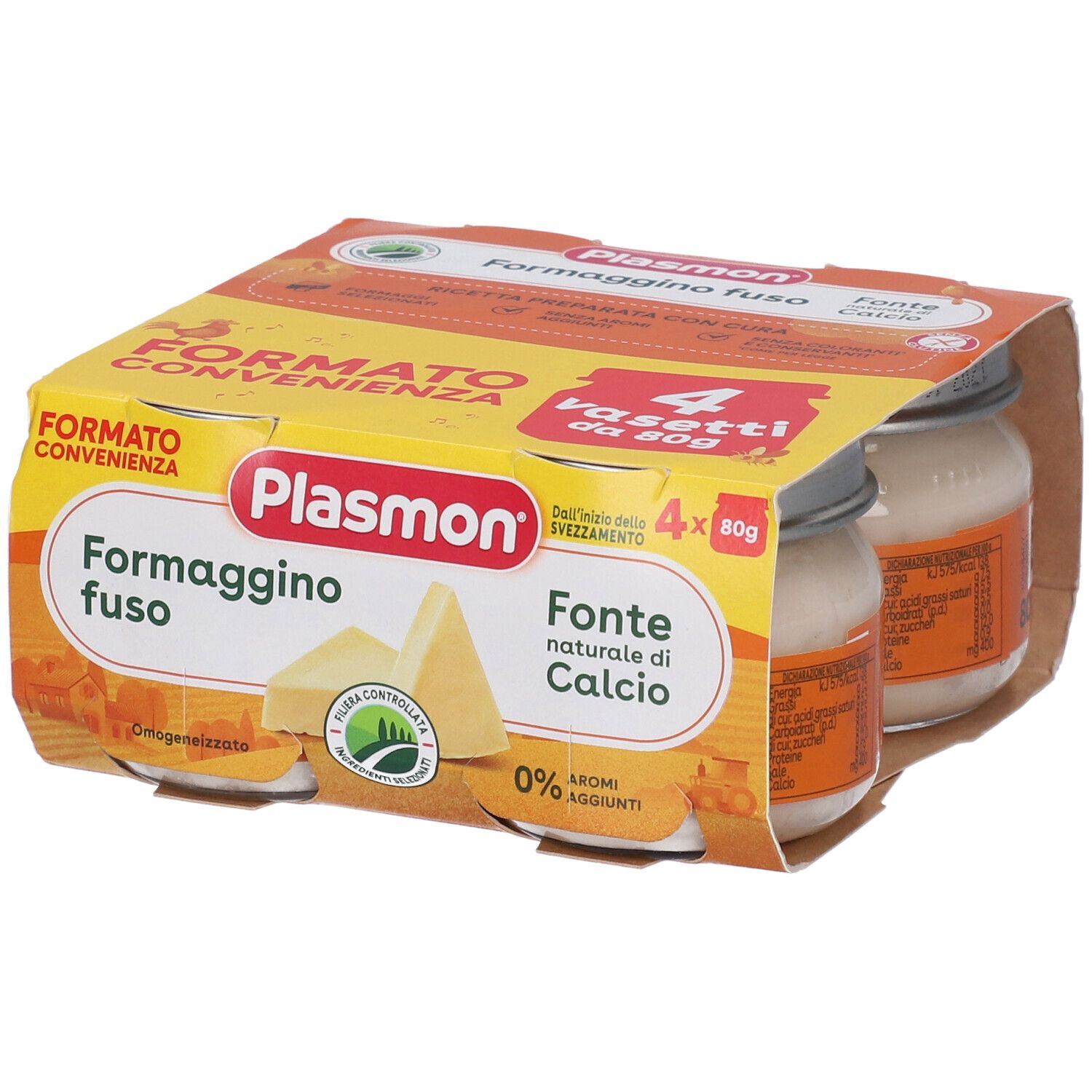 Plasmon Omogeneizzato Formaggino Fuso Classico 4 x 80 G
