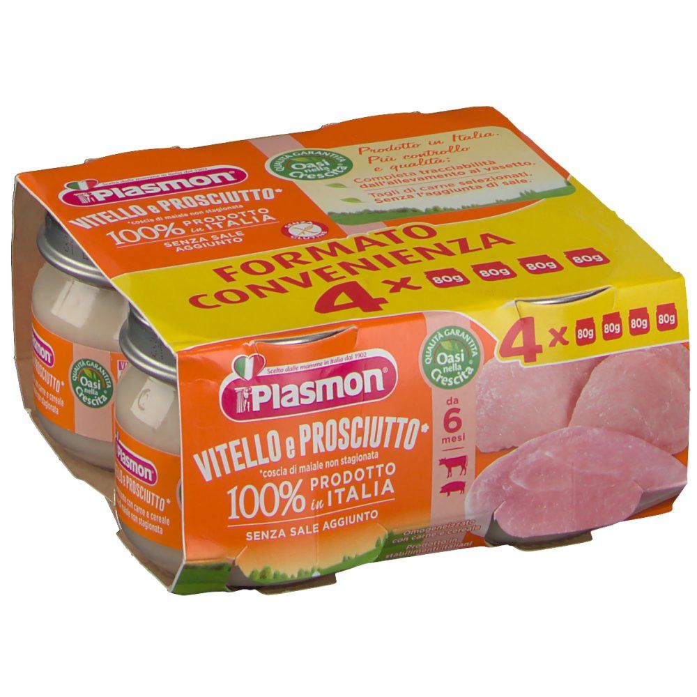 Plasmon Omogeneizzato Vitello e Prosciutto 4 x 80 g