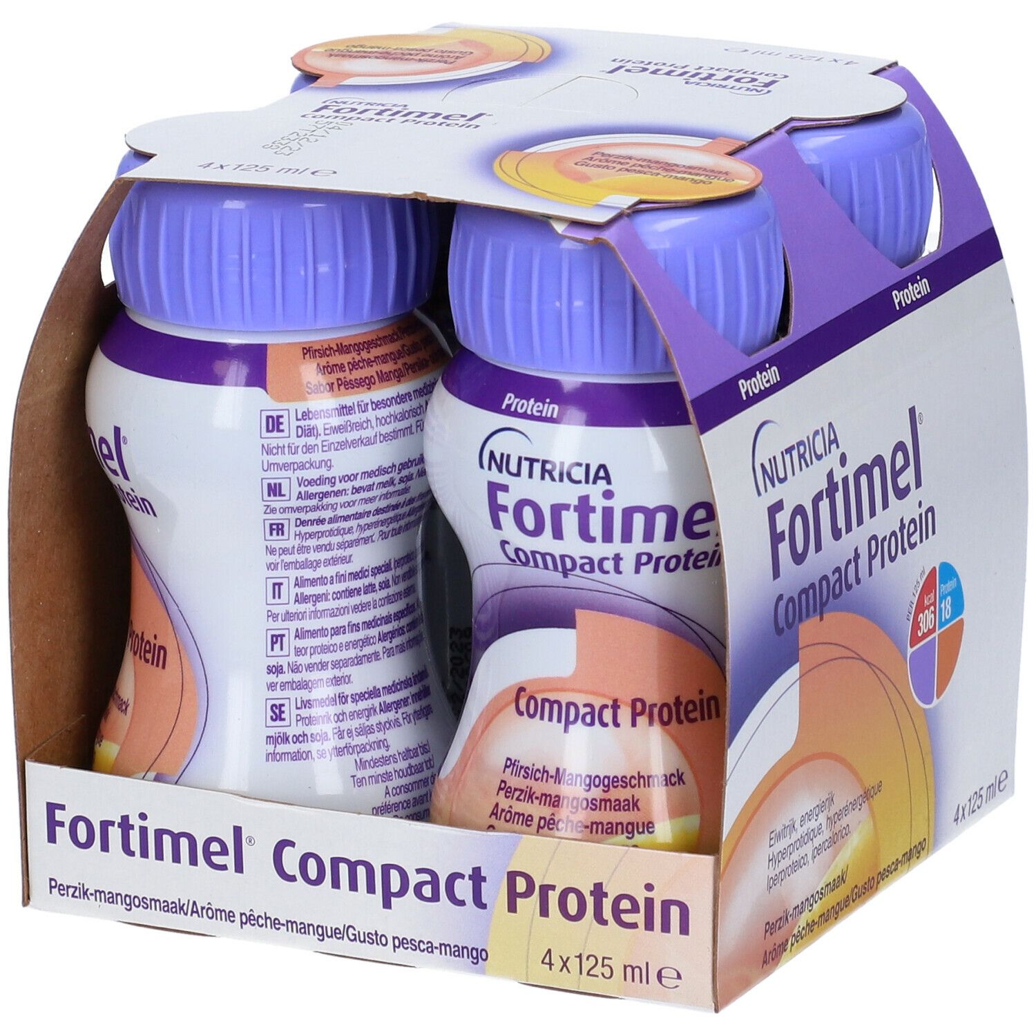 Nutricia Fortimel Compact Protein Gusto Pesca E Mango 4 Bottiglie Da 125 Ml