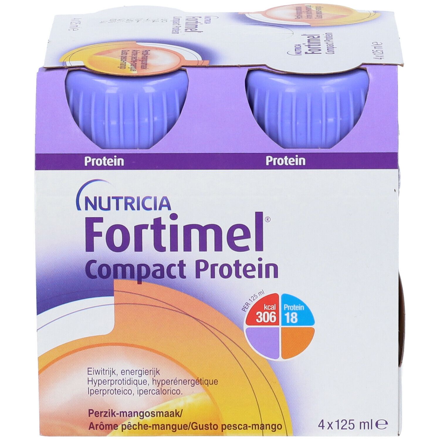 Nutricia Fortimel Compact Protein Gusto Pesca E Mango 4 Bottiglie Da 125 Ml