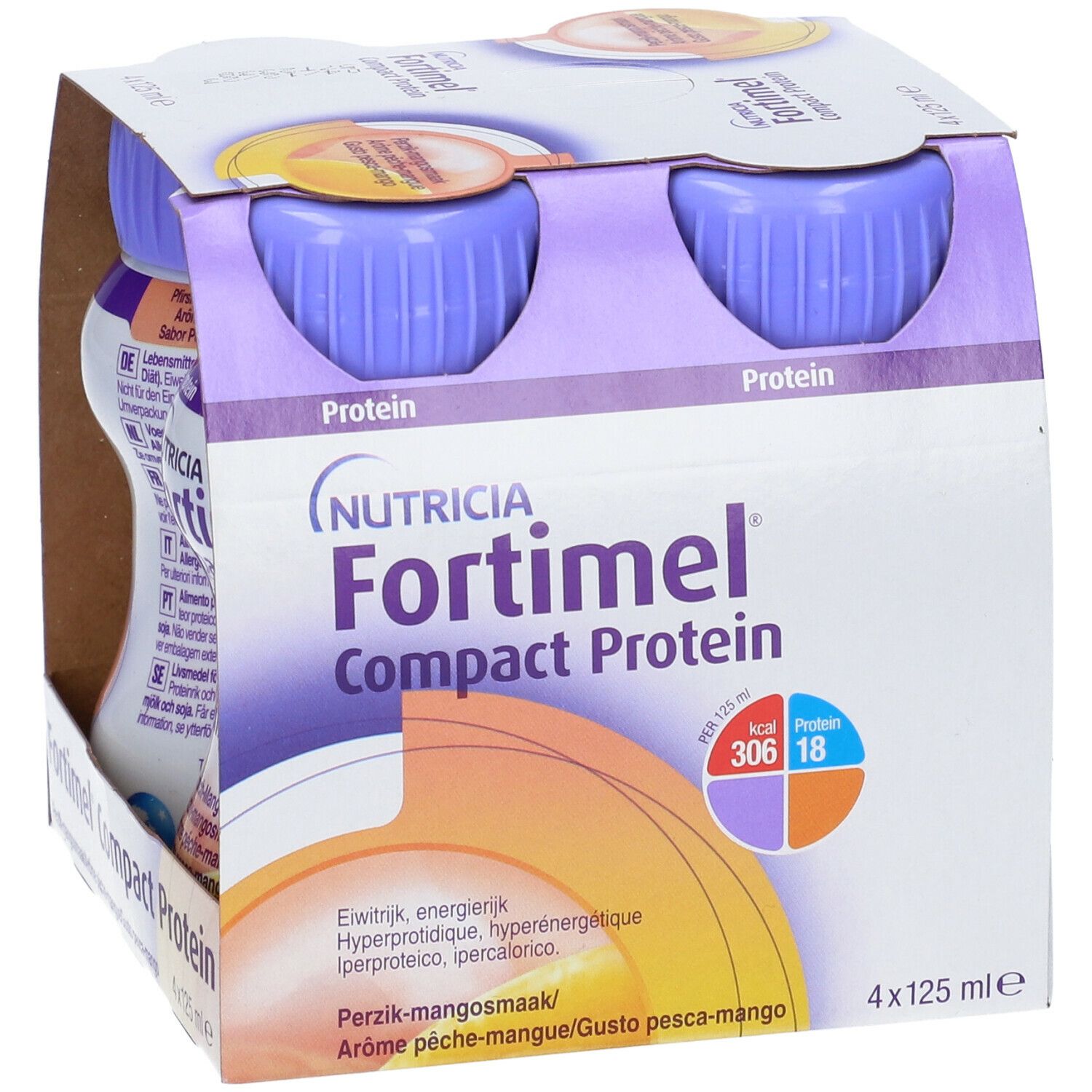 Nutricia Fortimel Compact Protein Gusto Pesca E Mango 4 Bottiglie Da 125 Ml