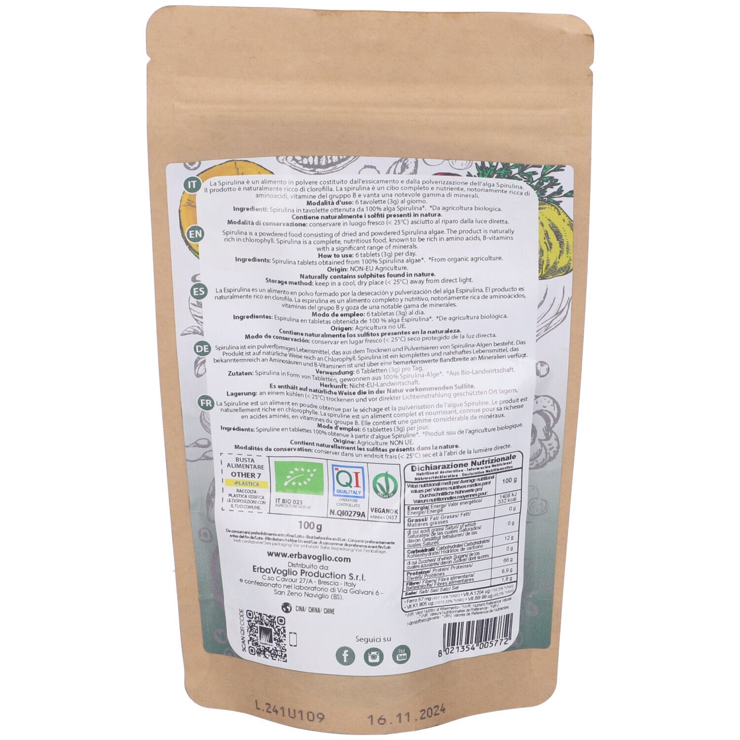 Tavolette Di Spirulina Bio