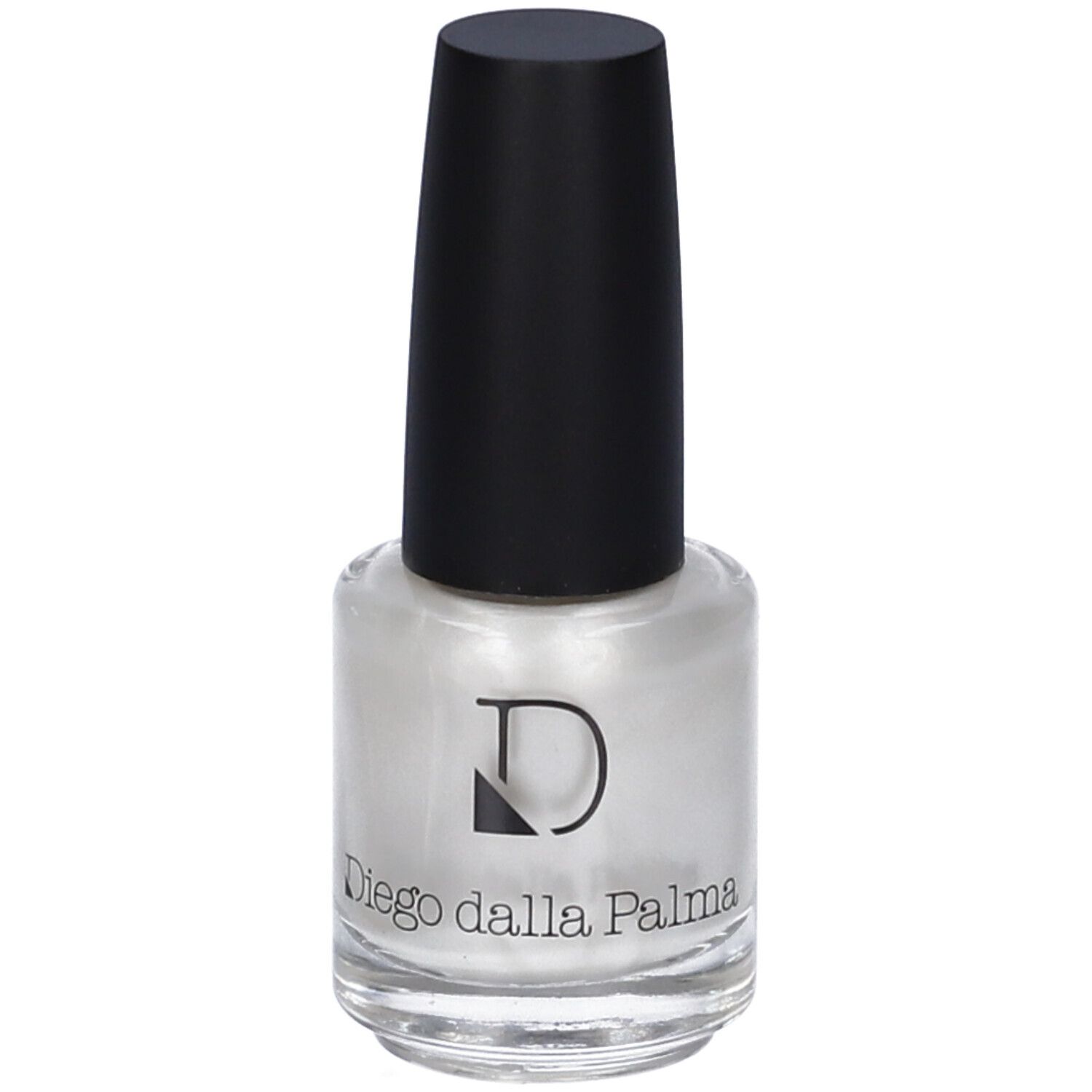 Flacone di smalto per unghie con tappo nero. Scritta: Diego dalla Palma.