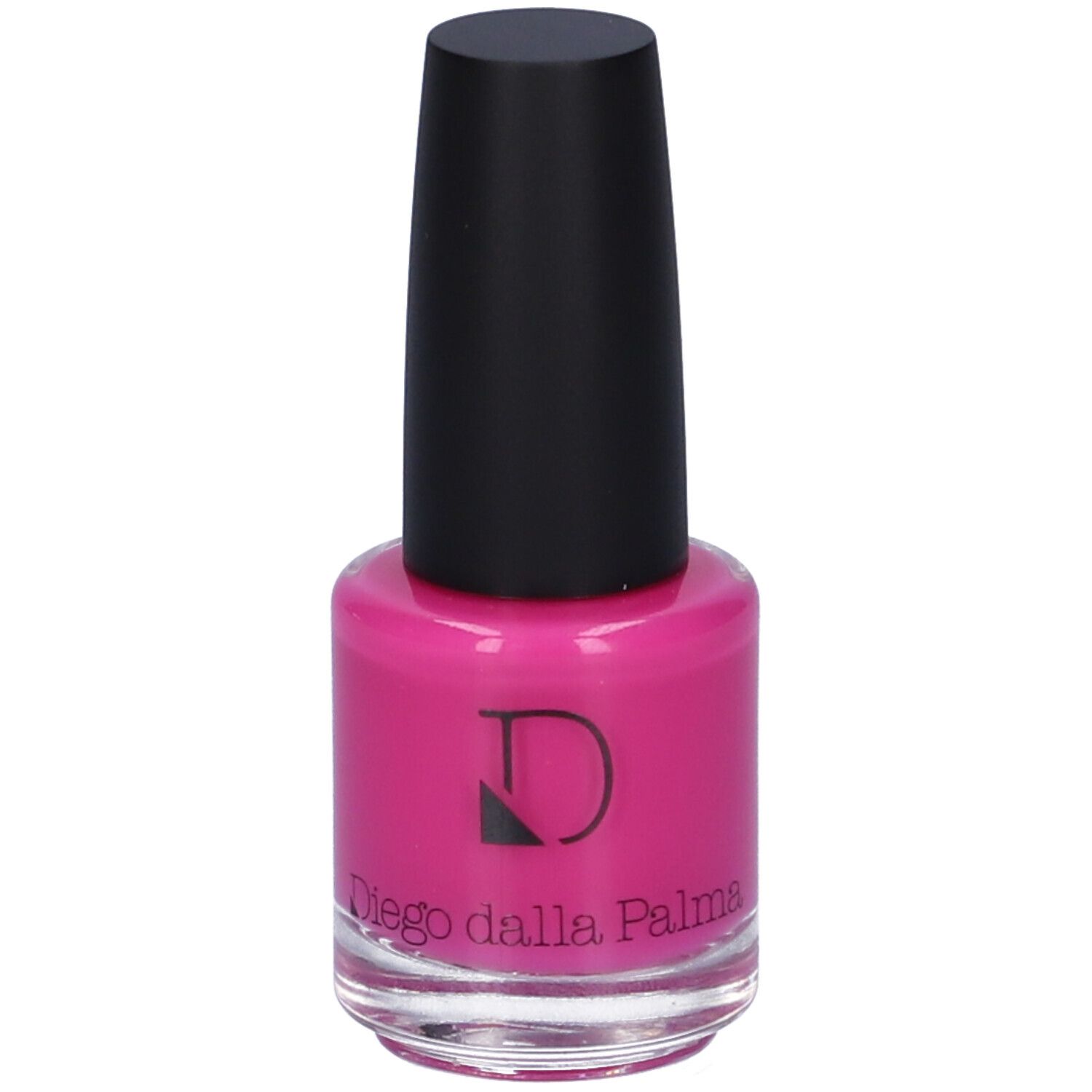 Flacone di smalto rosa, tappo nero. Logo Diego dalla Palma visibile.