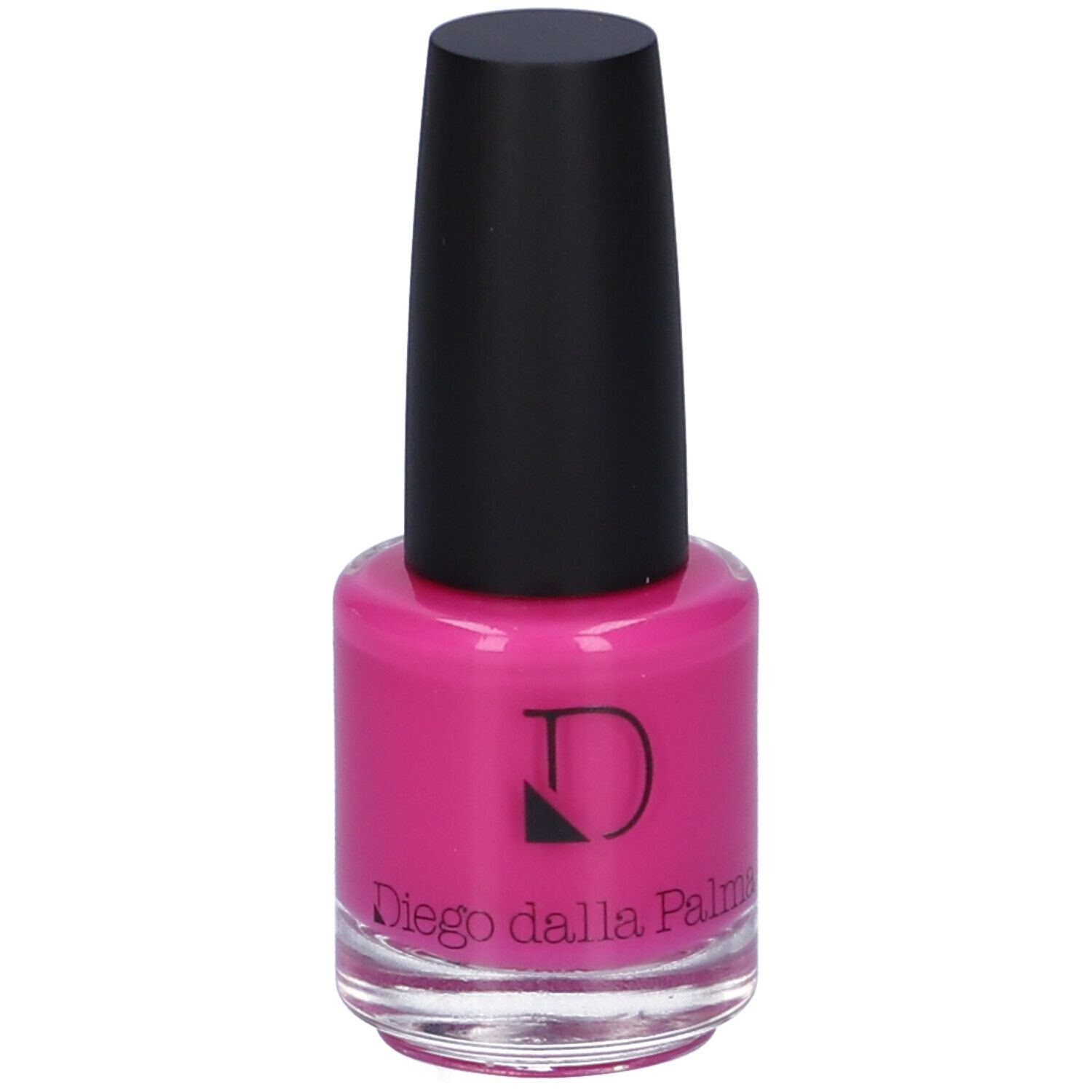 Flacone di smalto rosa, tappo nero. Logo Diego dalla Palma visibile.
