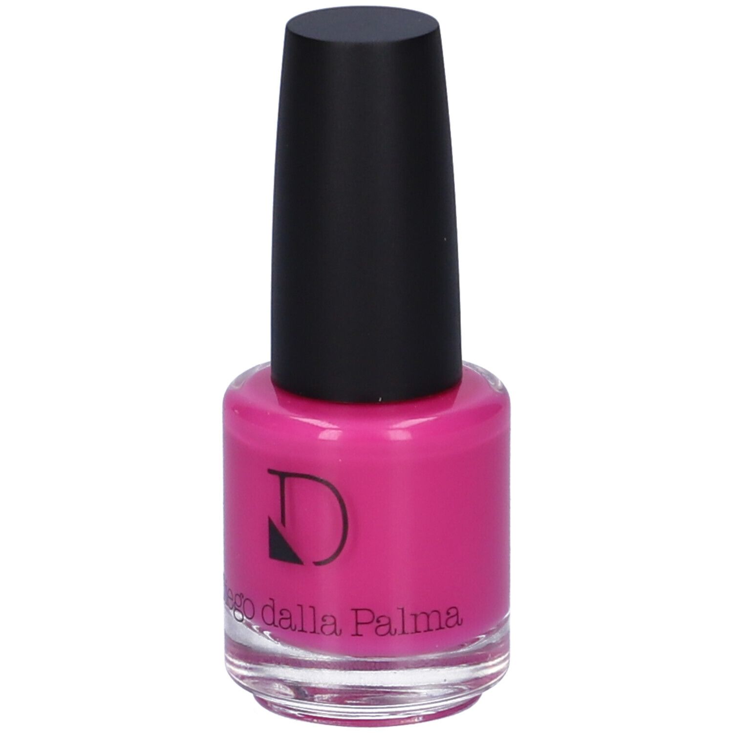 Flacone di smalto rosa, tappo nero. Logo Diego dalla Palma visibile.