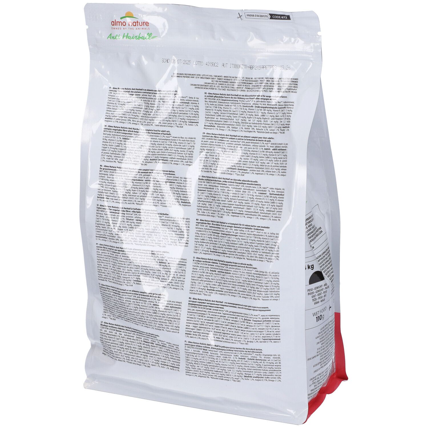 Almo Nature Holistic Cat Anti Hairball con Salmone Fresco