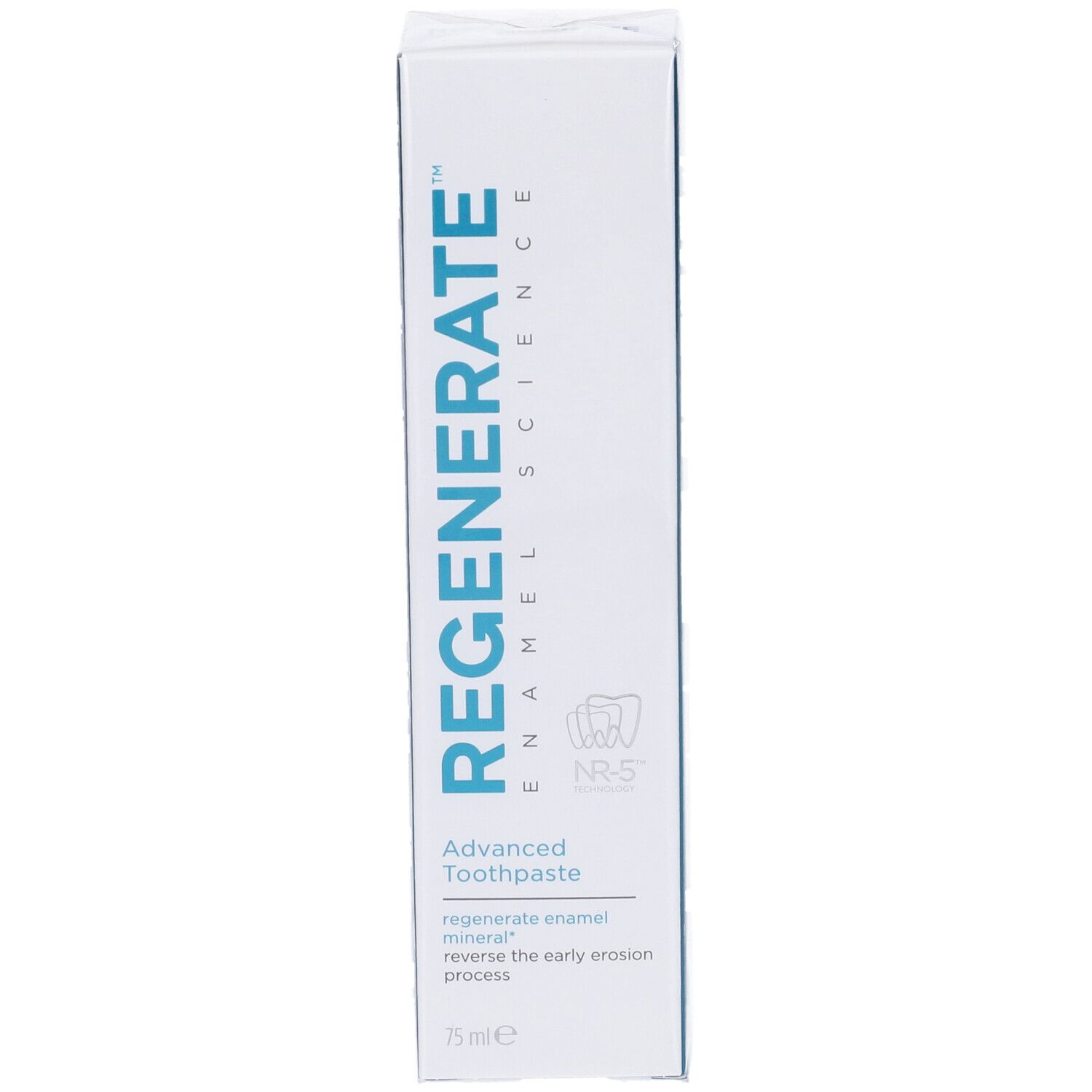 Confezione dentifricio Regenerate®, lato frontale con logo e nome del prodotto.