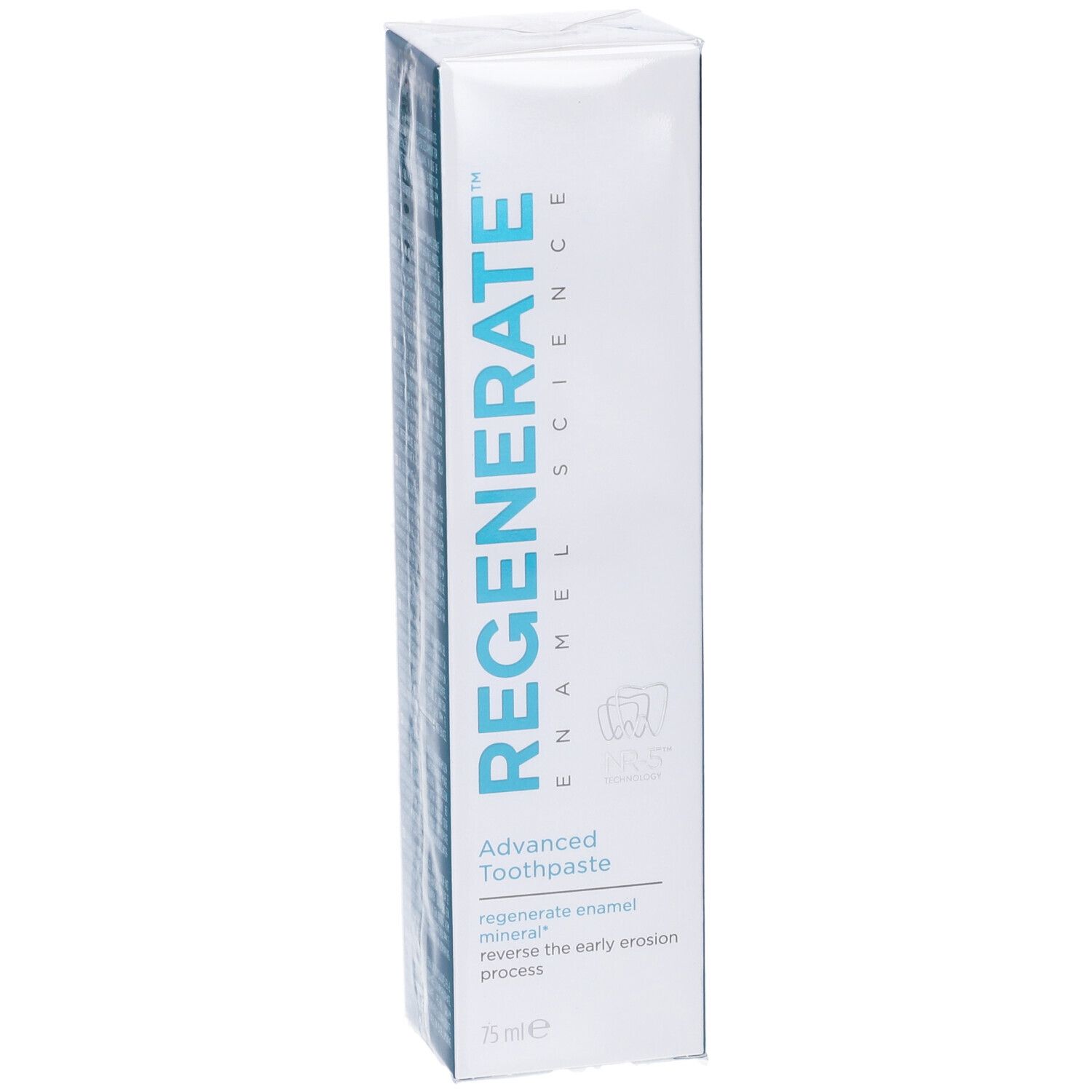 Confezione dentifricio Regenerate®, lato frontale con logo e nome del prodotto.