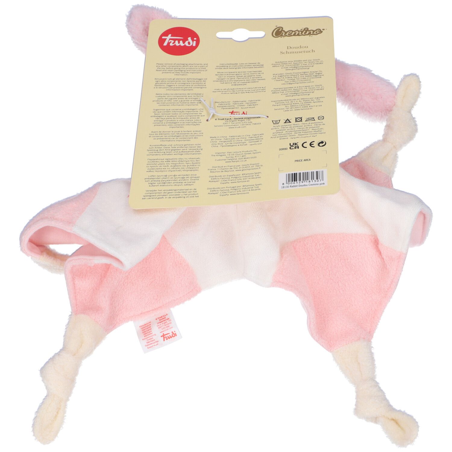 Doudou Cremino Coniglio Rosa New