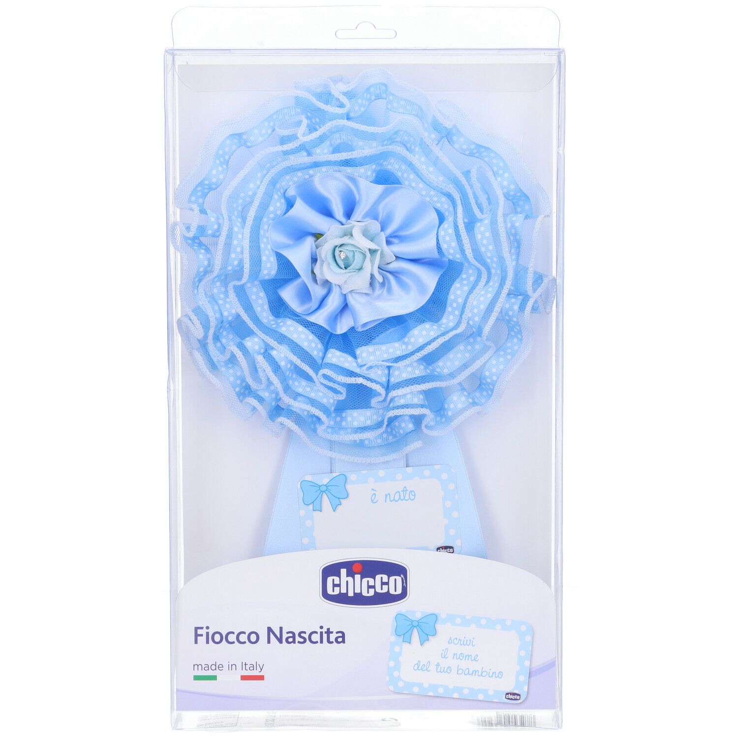 Chicco Fiocco Nascita Bimbo con Nome, Azzurro Personalizzabile