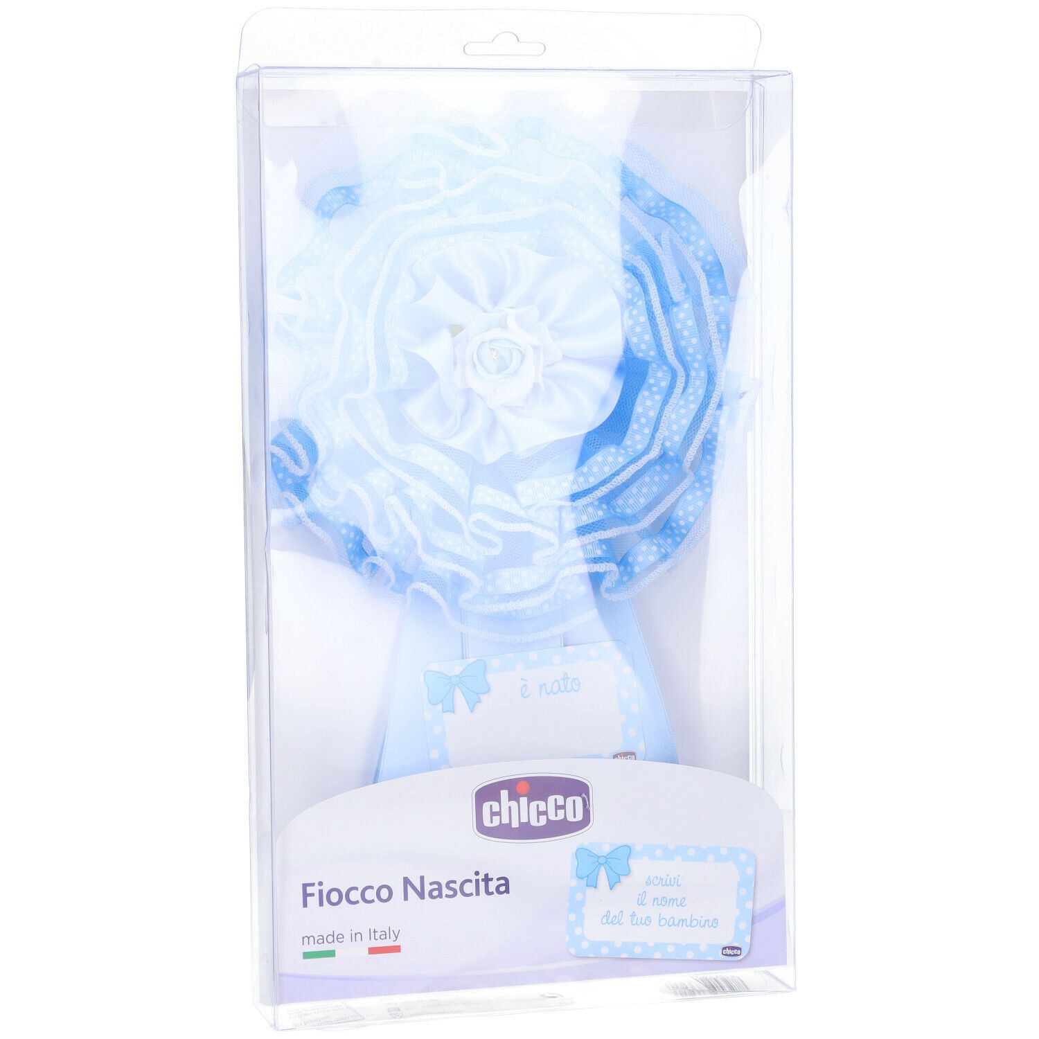 Chicco Fiocco Nascita Bimbo con Nome, Azzurro Personalizzabile