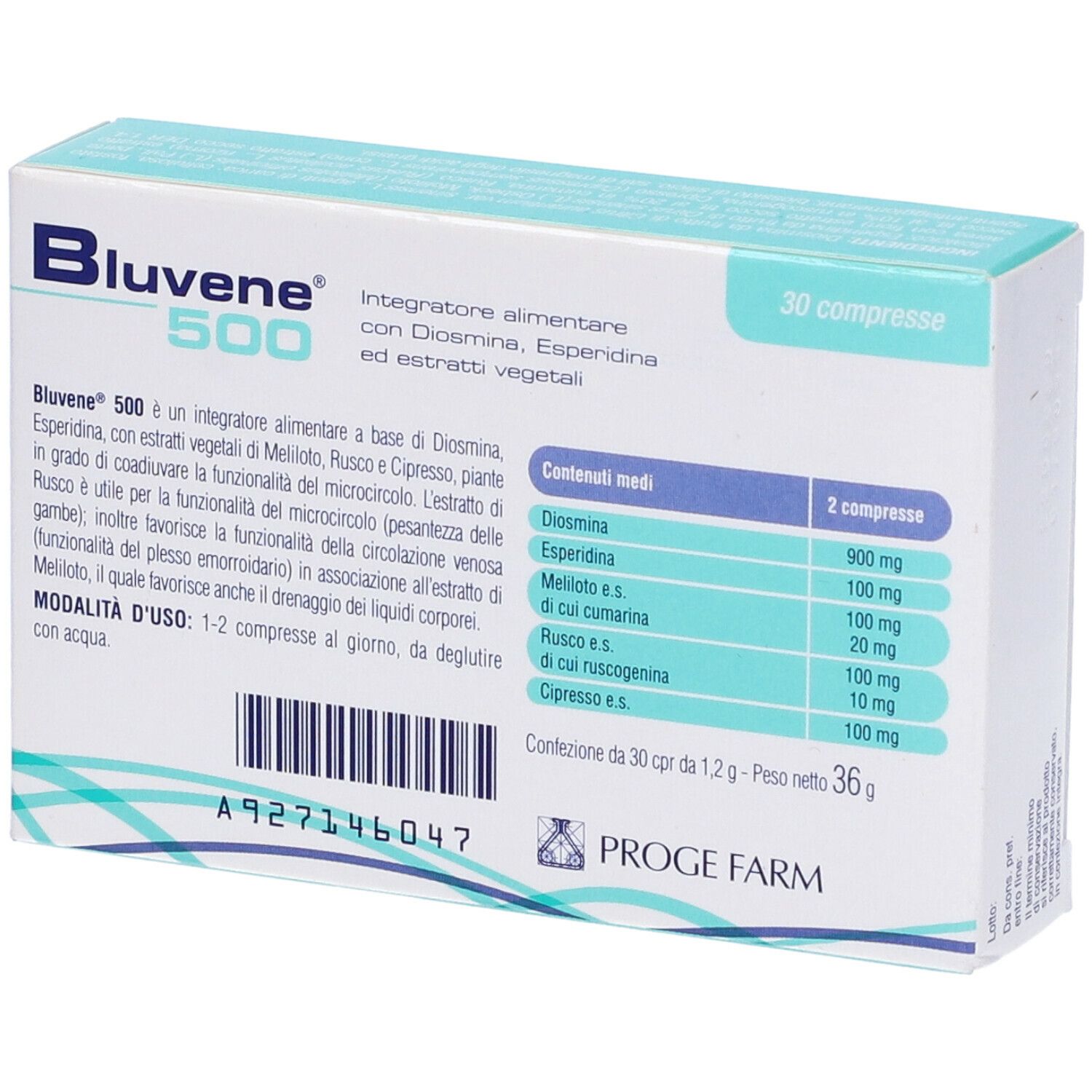 Bluvene 500 30 Compresse
