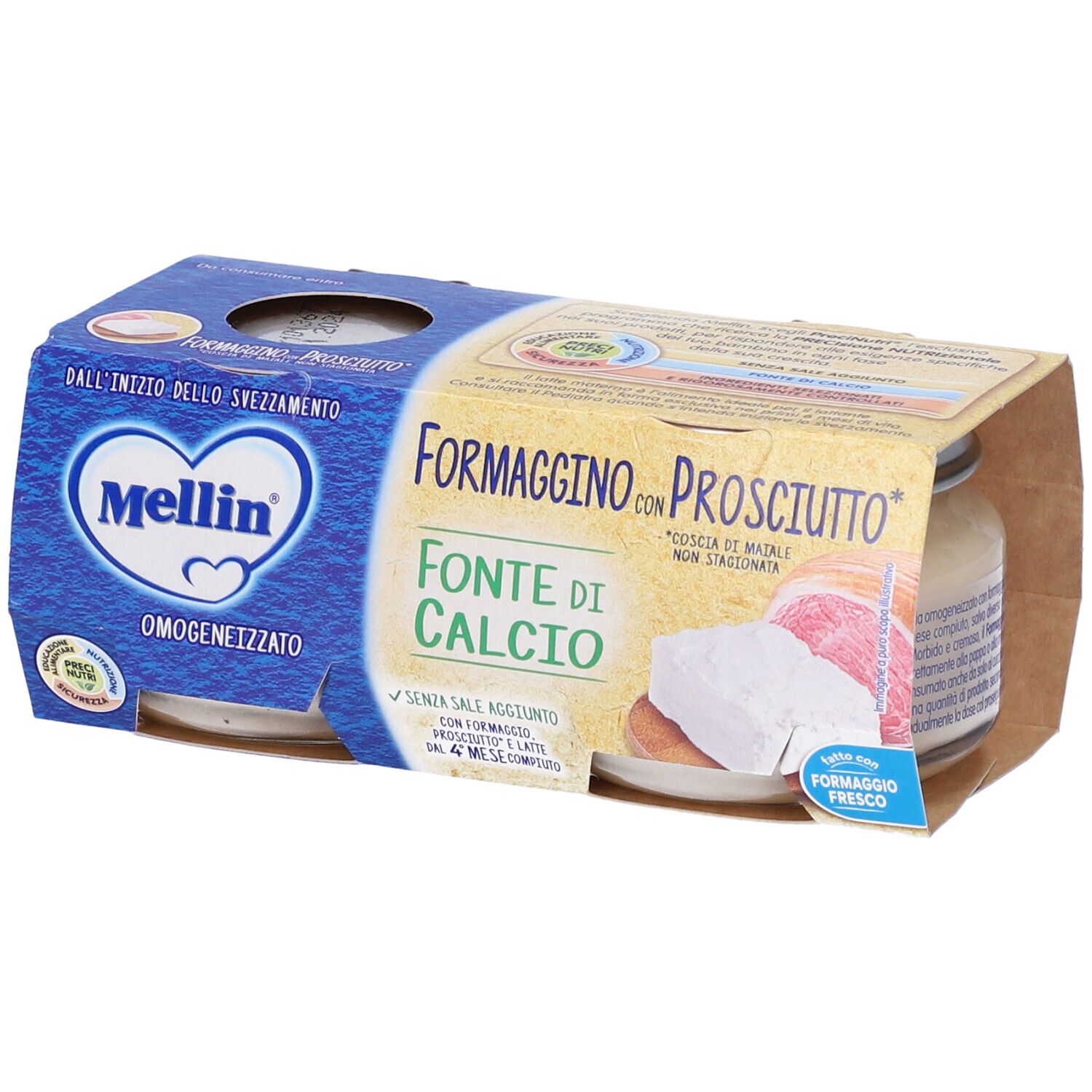 Mellin Formaggino con Prosciutto 2x80 g