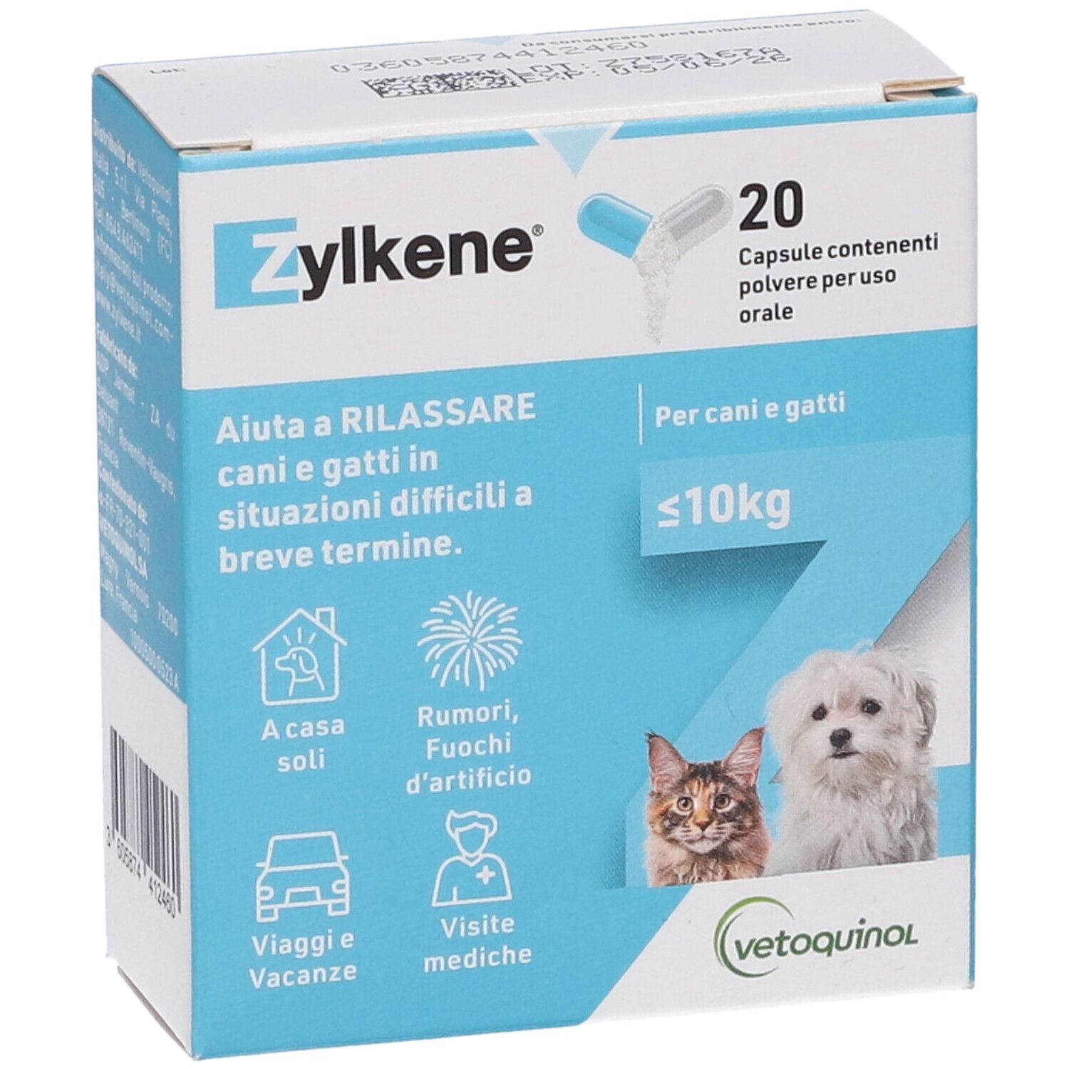 Vetoquinol Zylkène Cibo complementare da masticare 75mg Effetto rilassante  Cane e Gatto da 1 a 10 kg 14 bocconi