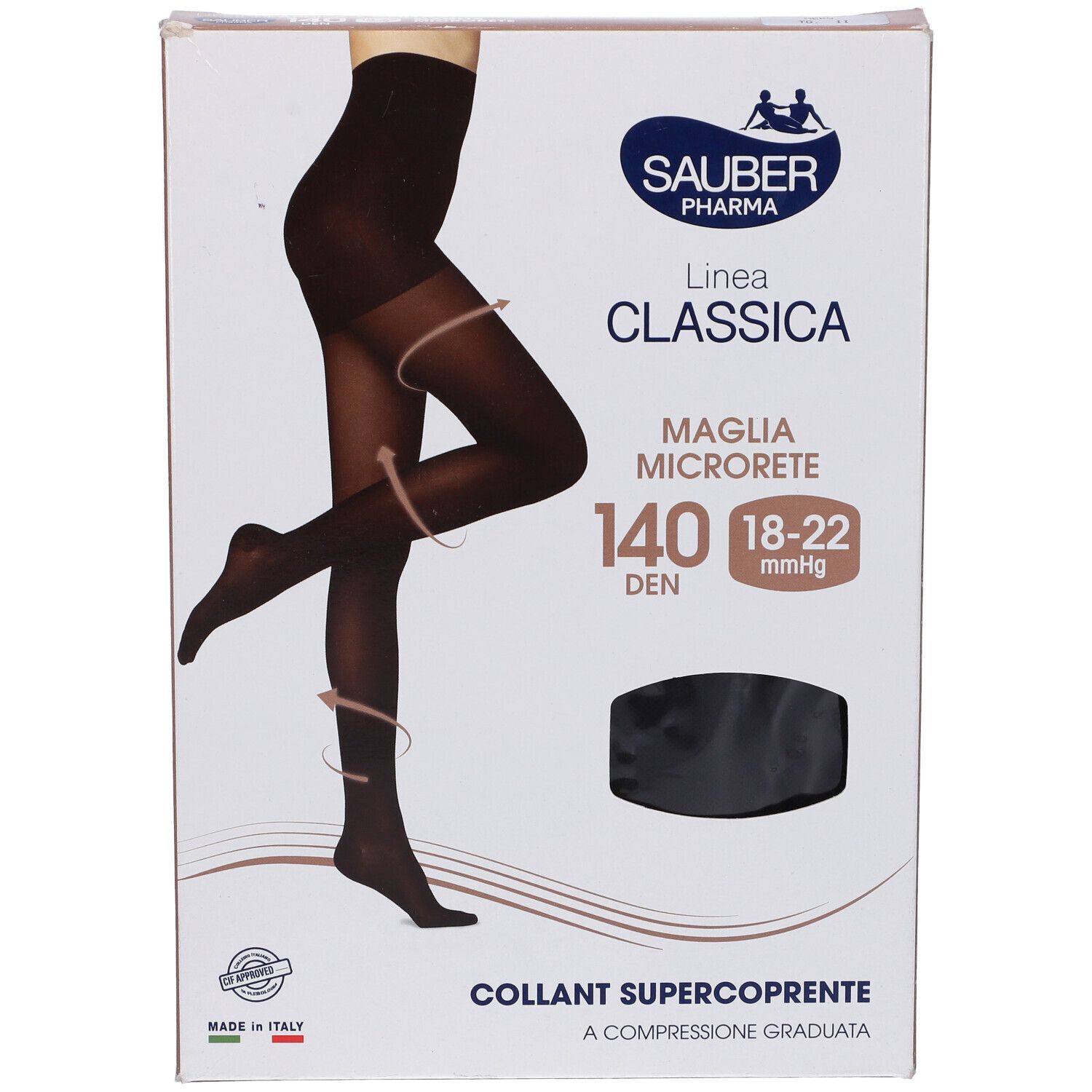 Sauber Collant 140 Super Coprente Maglia Microrete Nero 2 Linea Classica