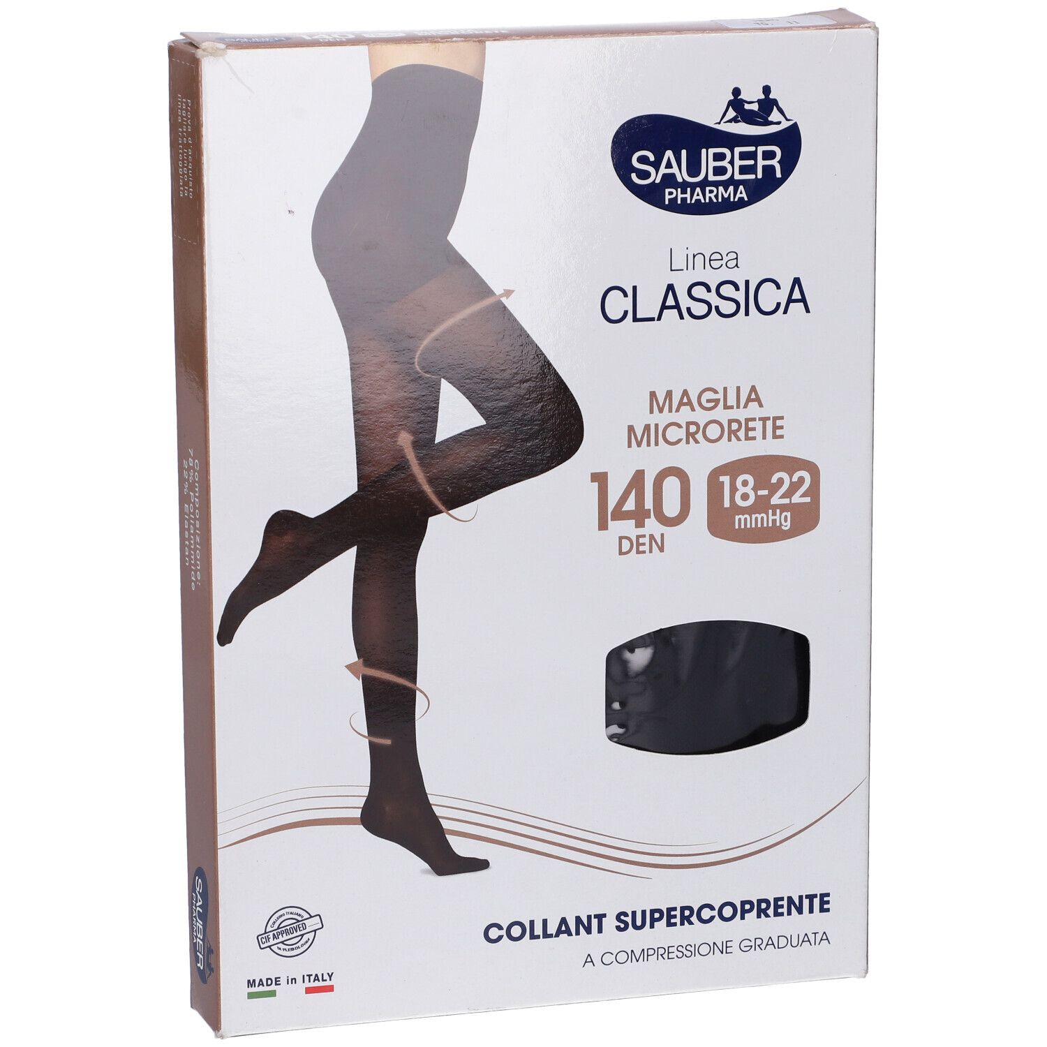 Sauber Collant 140 Super Coprente Maglia Microrete Nero 2 Linea Classica