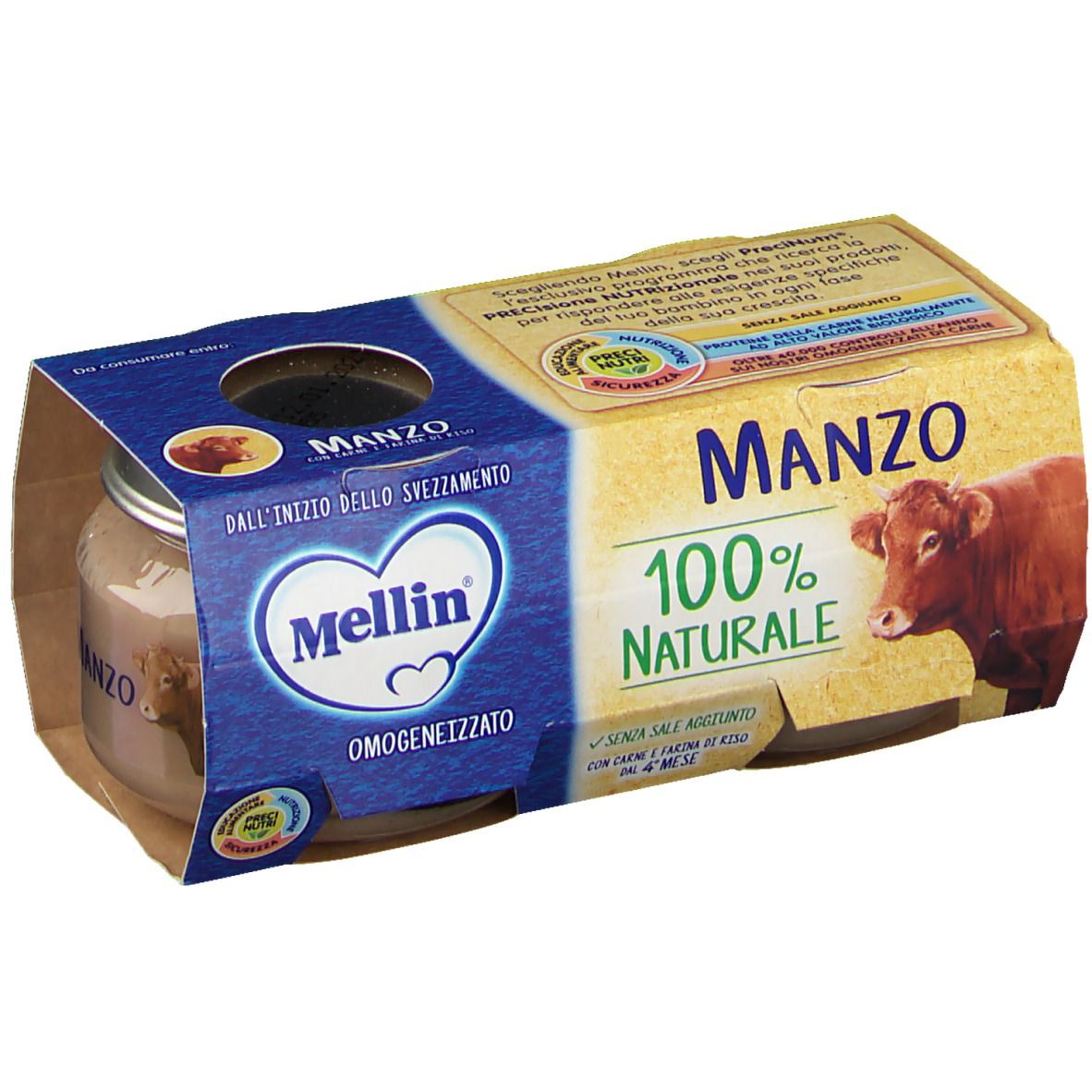 Mellin omogeneizzato manzo 2 x 80 g