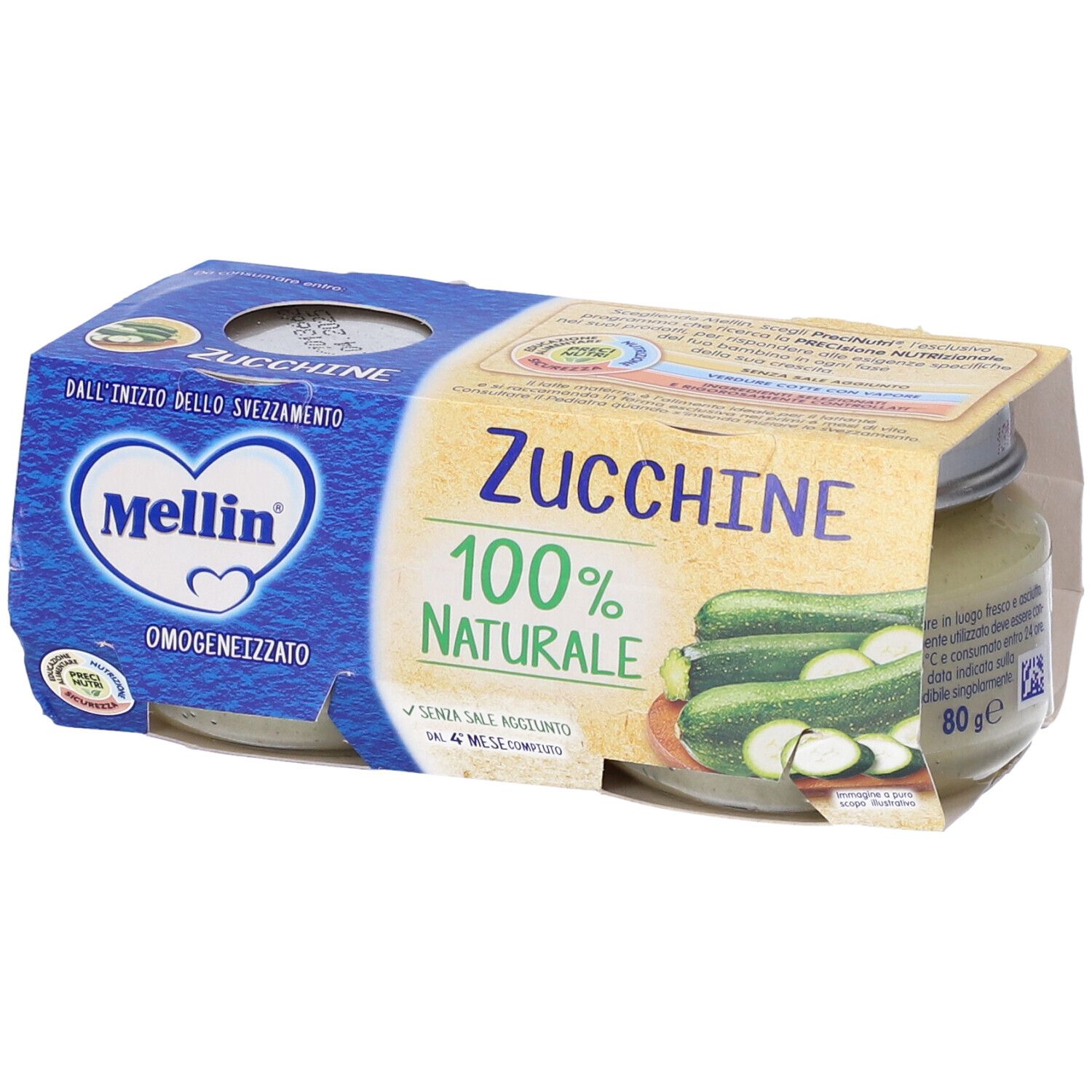 Mellin Omogeneizzato Zucchine 2 X 80 G