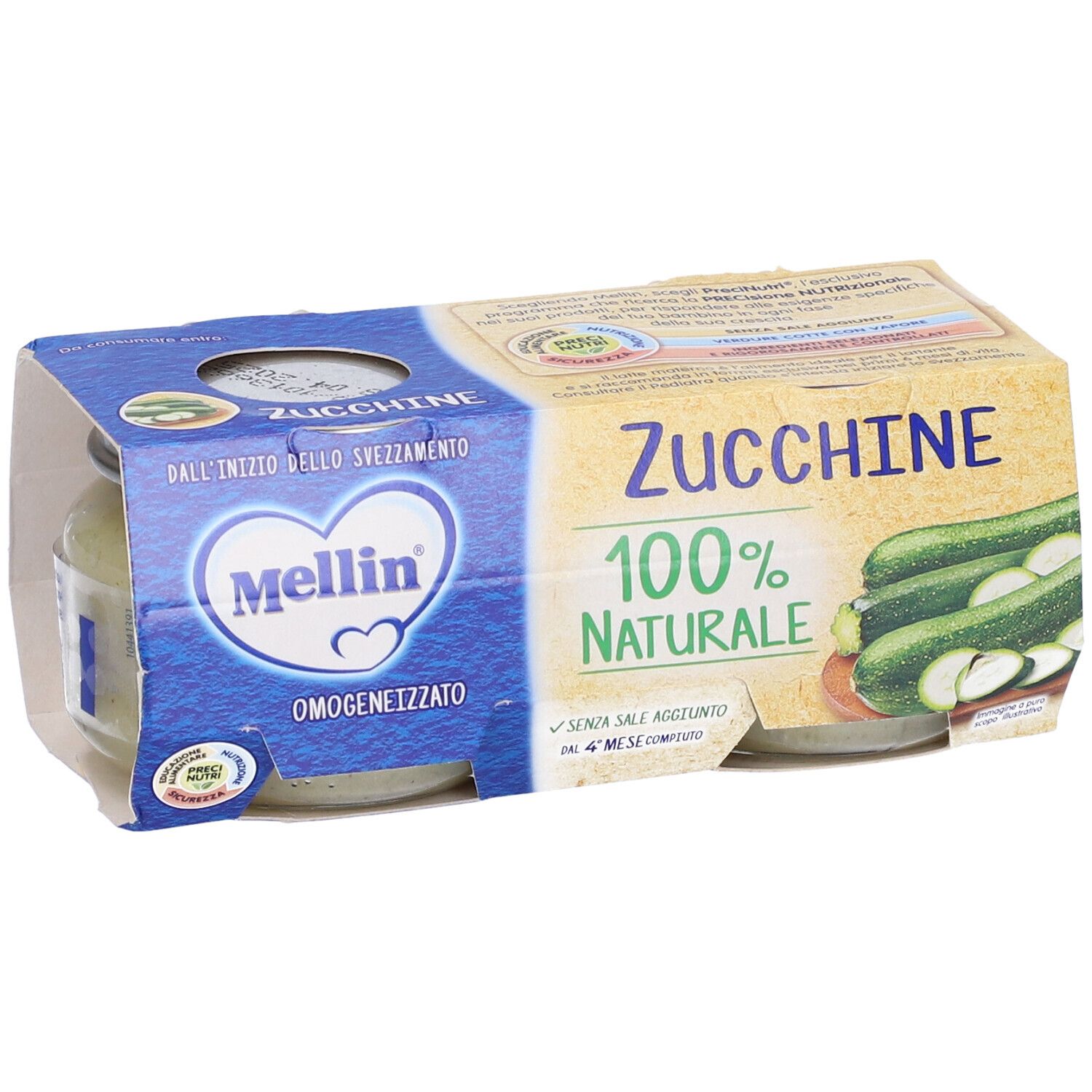 Mellin Omogeneizzato Verdure Zucchine Confezione da 6 Vasetti MELLIN