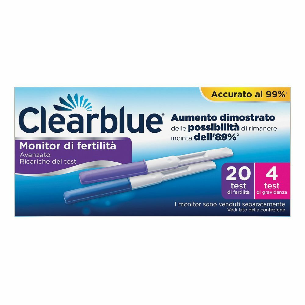 Clearblue Ricariche per Monitor di Fertilitá 20 Test di Fertilità + 4 Test di Gravidanza