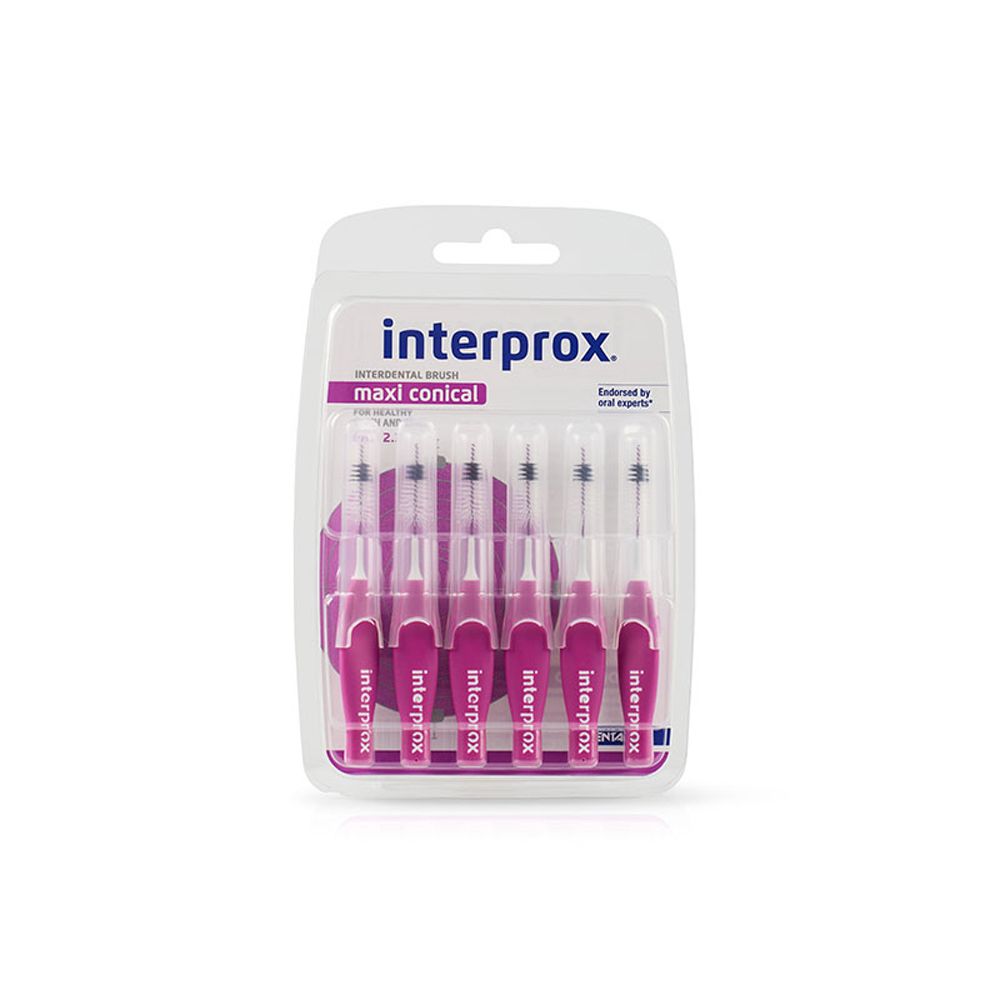 Interprox Maxi Conical 6 Scovolini Viola, Anti-Placca e Anti-Carie per spazi interdentali più grandi (PHD 23)