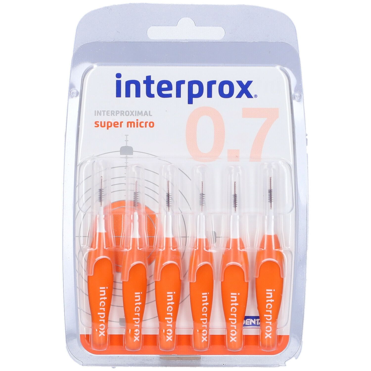 Interprox Super micro 6 Scovolini Arancioni, Anti-Placca e Anti-Carie per spazi interdentali più piccoli (PHD 09)