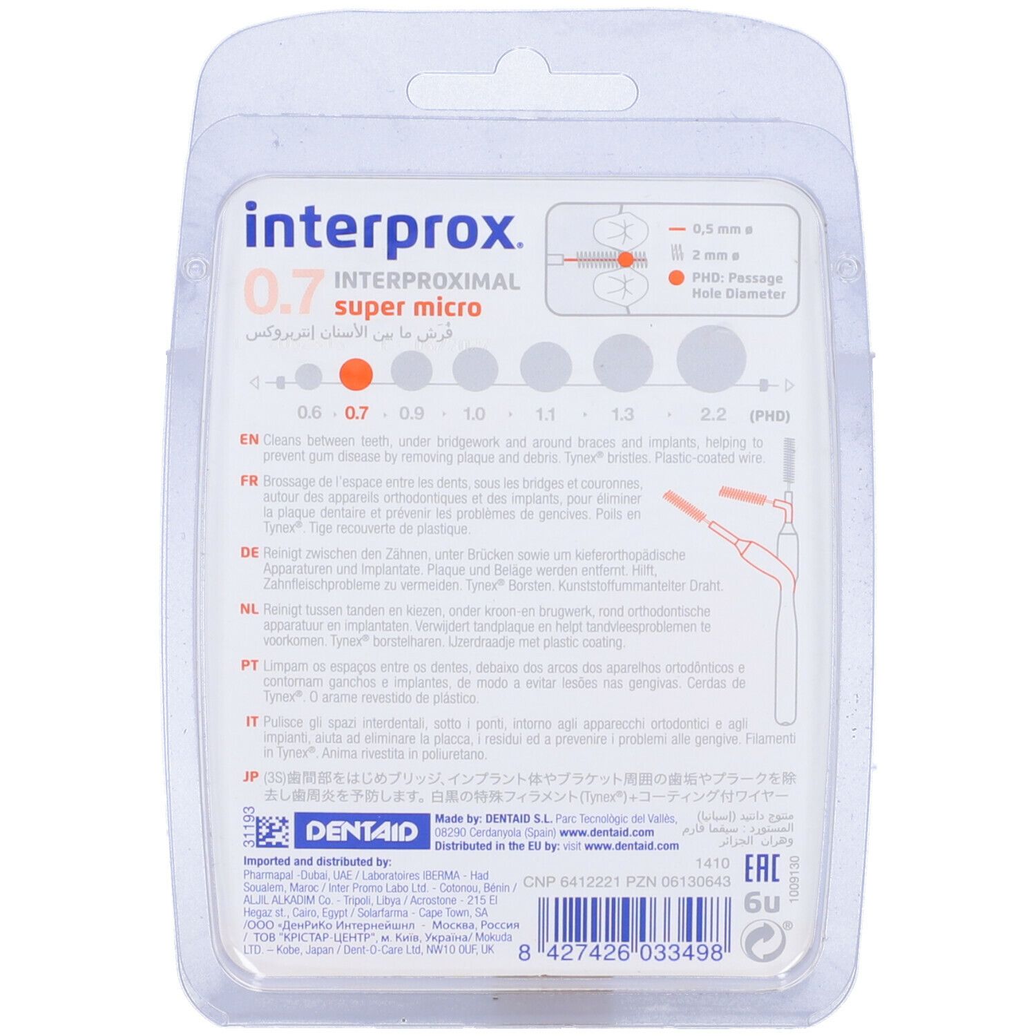 Interprox Super micro 6 Scovolini Arancioni, Anti-Placca e Anti-Carie per spazi interdentali più piccoli (PHD 09)