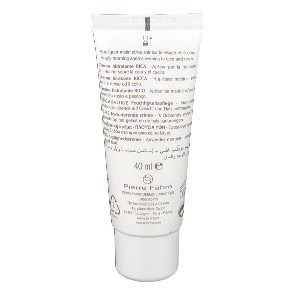 A-DERMA Hydralba Crema Idratante Ricca 24H
