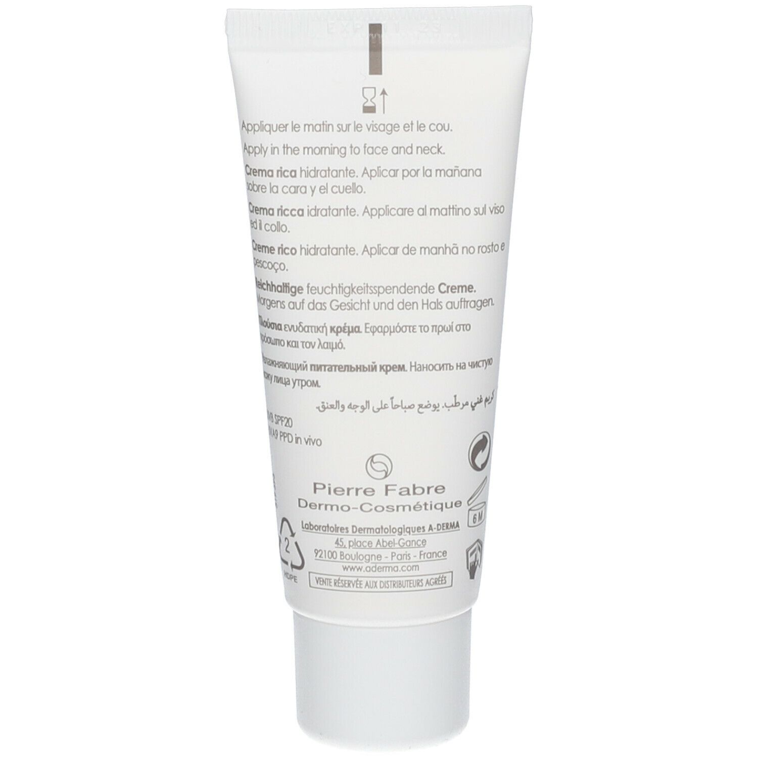 A-DERMA Hydralba Crema Idratante UV Ricca