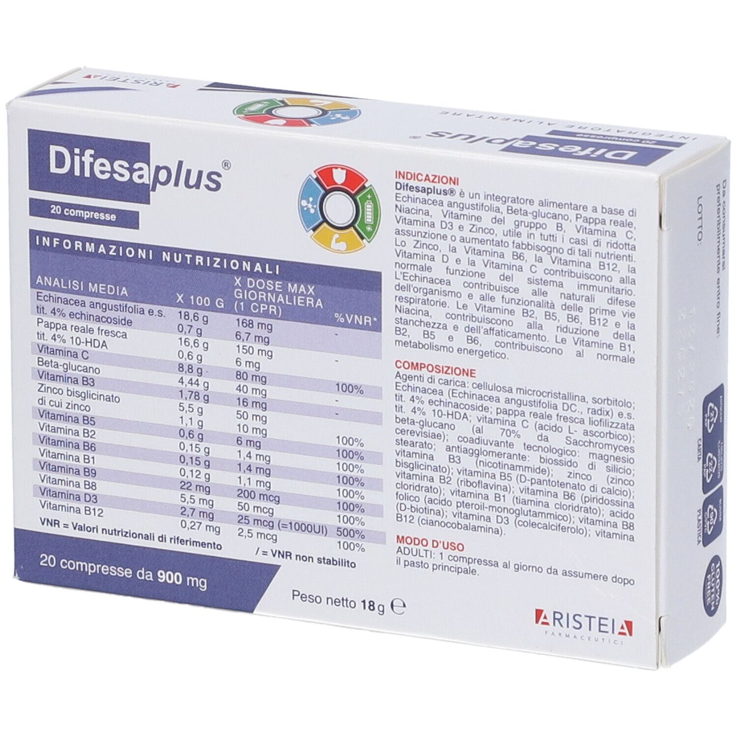 Aristeia Farmaceutici Difesaplus Compresse