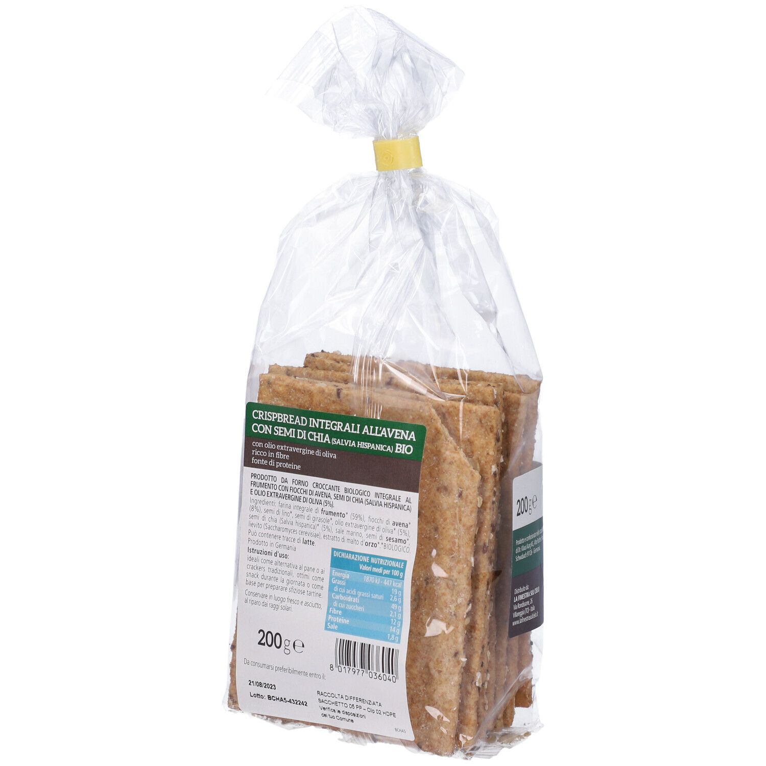Crispbread Integrali All'Avena E Semi Di Chia (Salvia Hispanica)  Bio