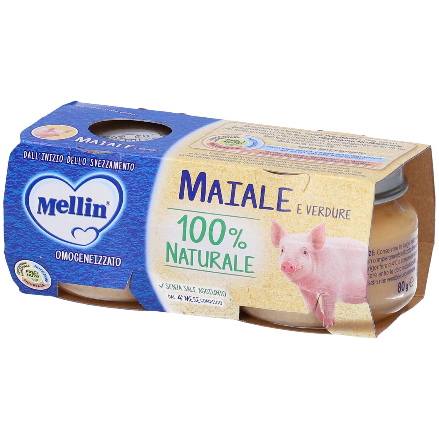 Mellin Omog Maiale 2X80G