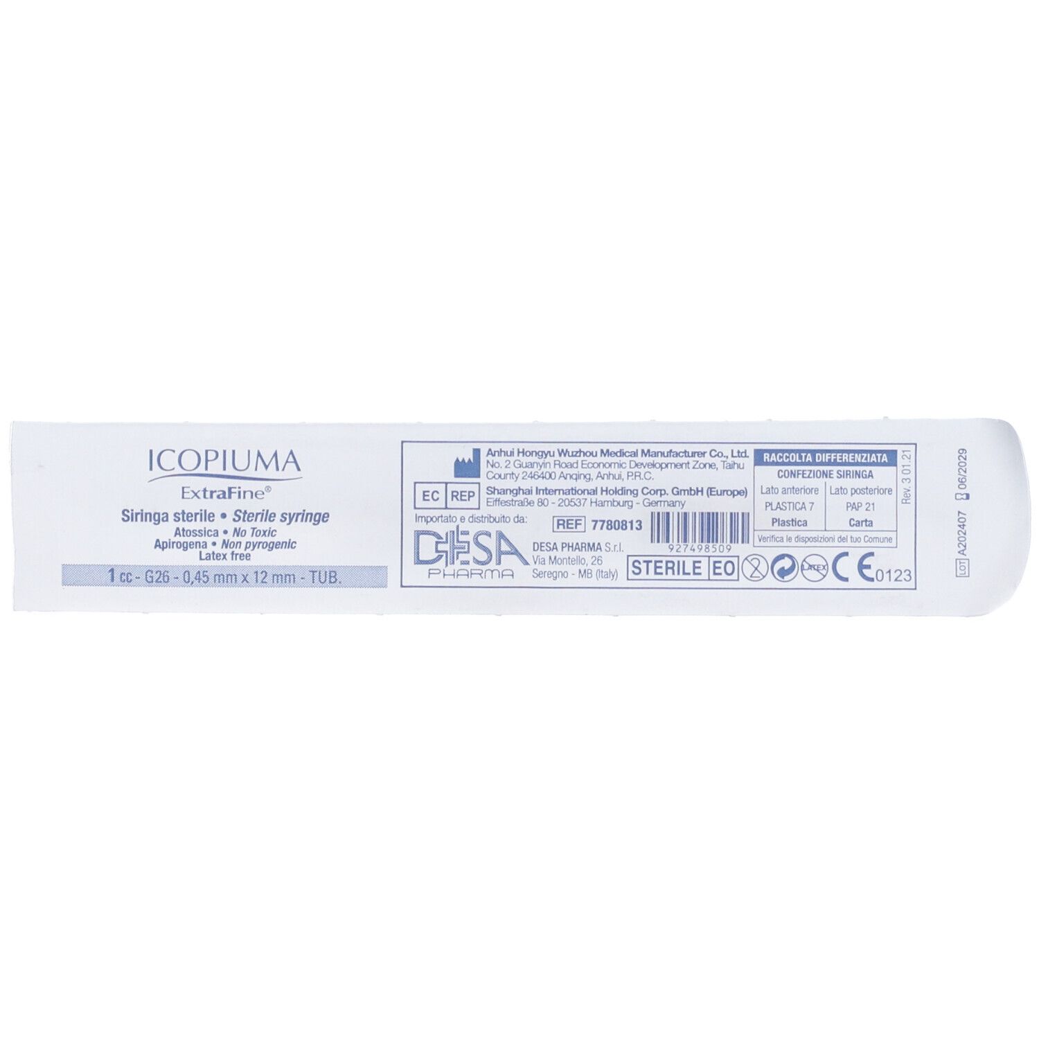 SIR INS EXTRAFINE TUB 1ML G26