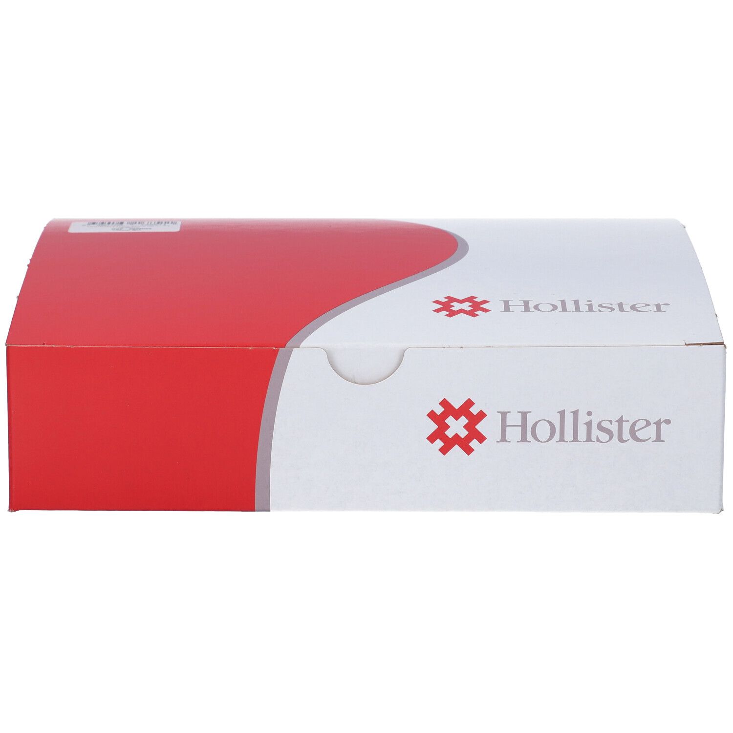 Confezione Hollister, bianca e rossa. Logo e informazioni sul prodotto visibili.