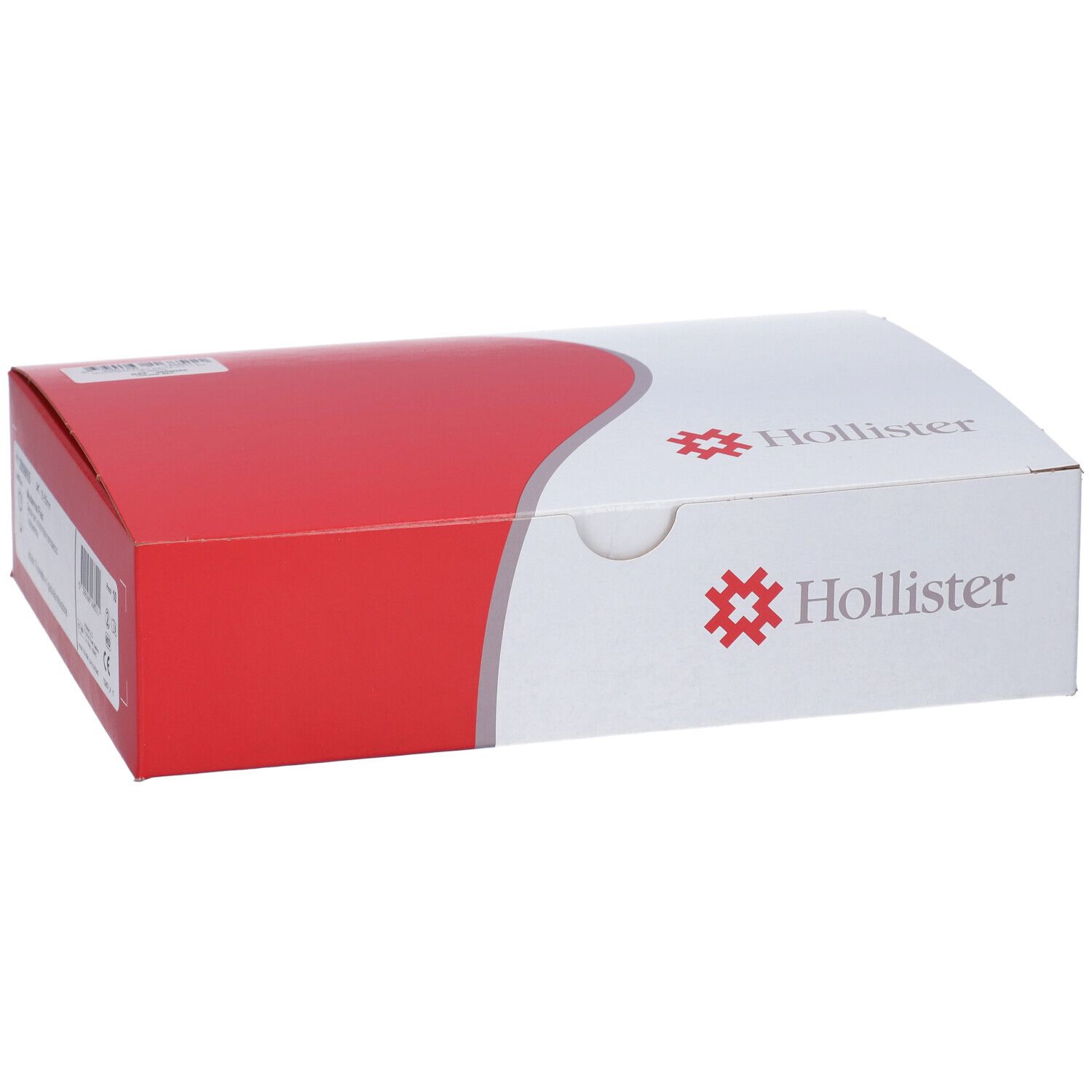 Confezione Hollister, bianca e rossa. Logo e informazioni sul prodotto visibili.