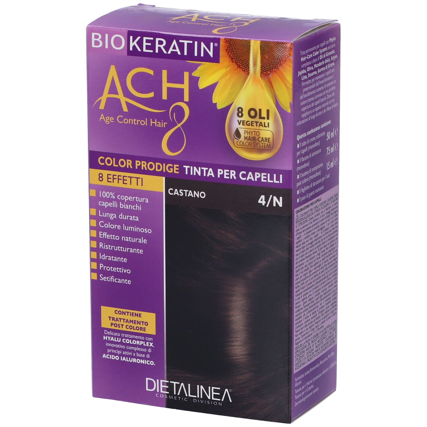 Biokeratin Ach8 Color Prodige 4/N Castano