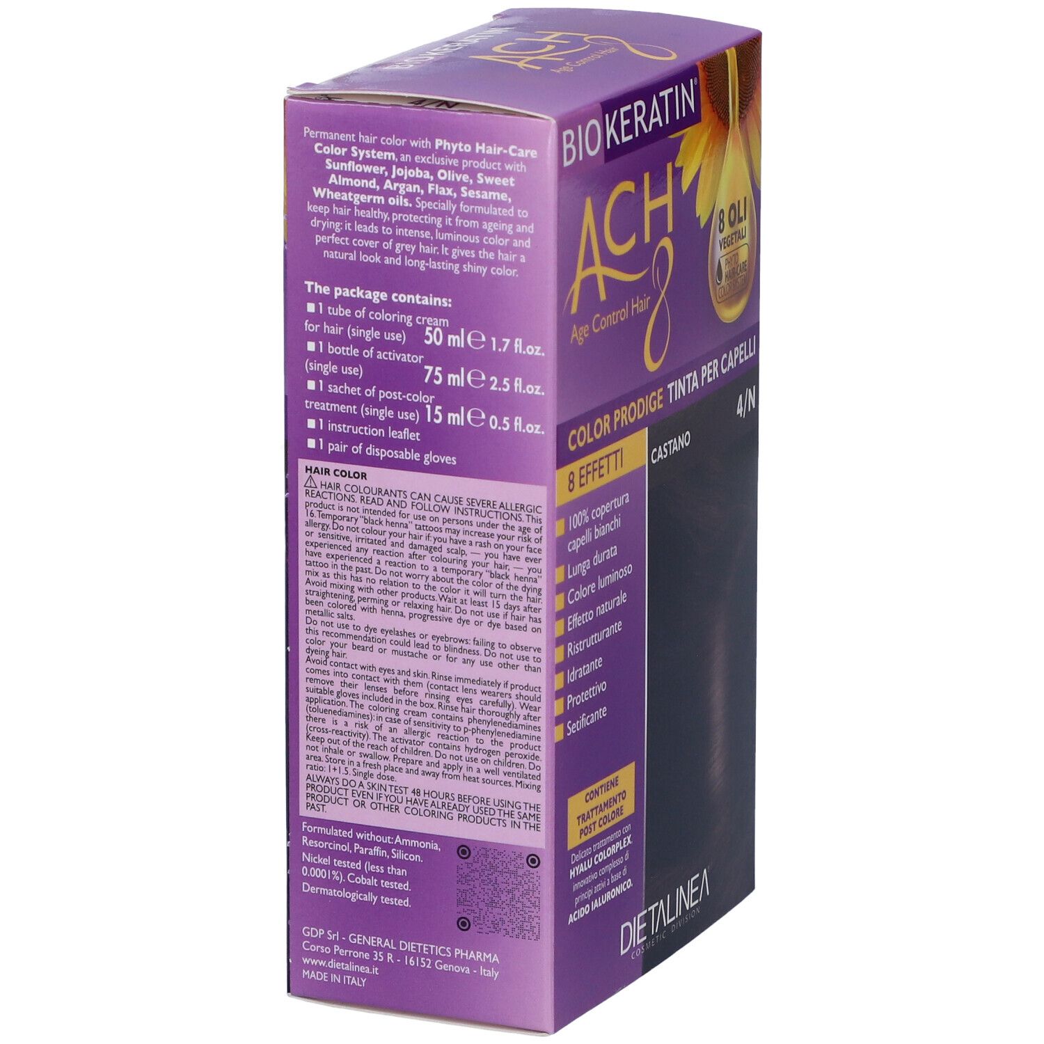 Biokeratin Ach8 Color Prodige 4/N Castano