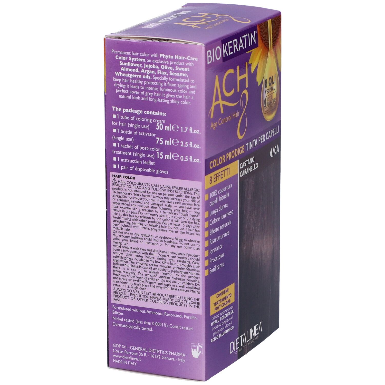 Biokeratin Ach8 Color Prodige 4/Ca Castano Caramello