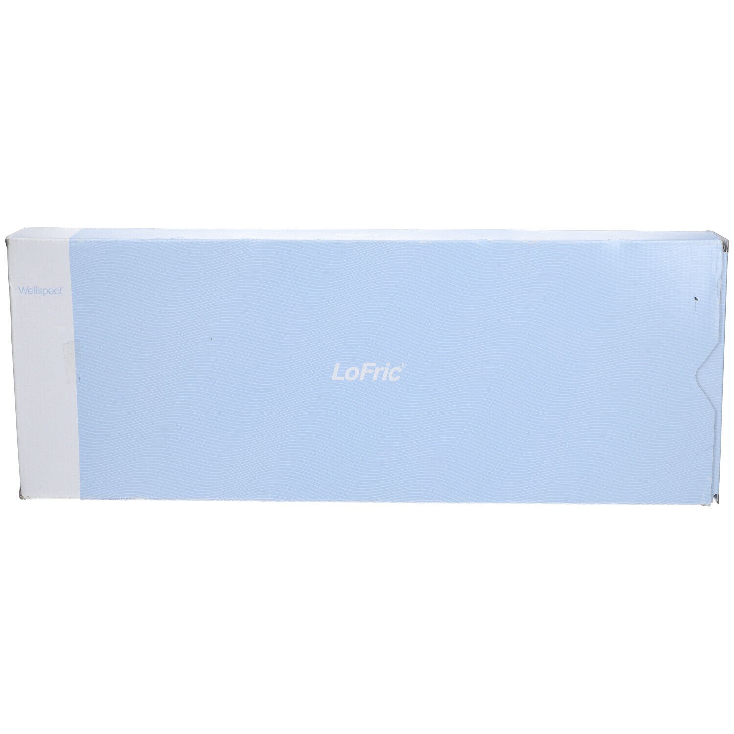 Confezione prodotto blu. Scritta 'LoFric' al centro. Forma rettangolare.