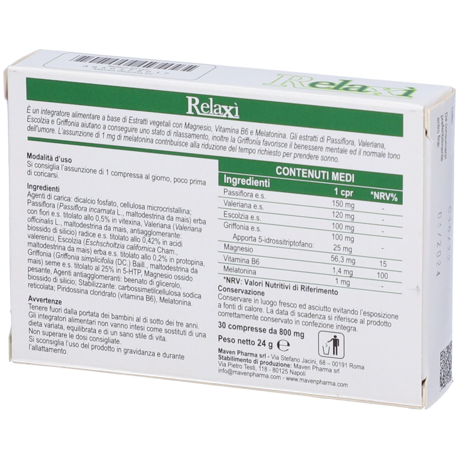 Relaxi 30 Compresse