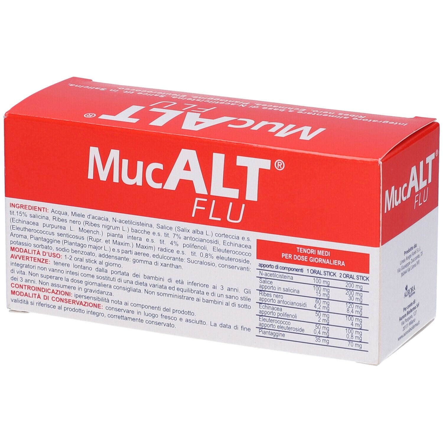Mucalt Flu 8 Oral Stick Monodose