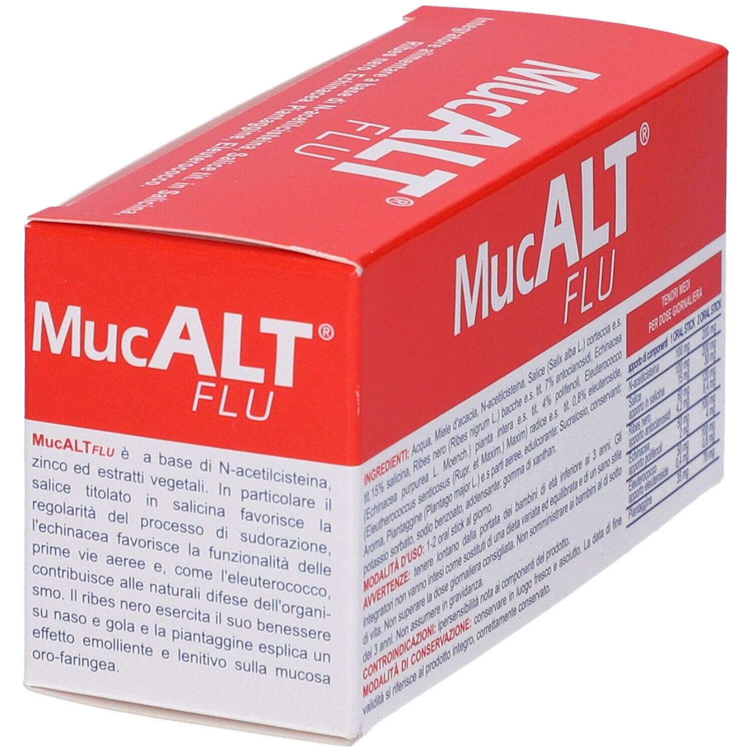 Mucalt Flu 8 Oral Stick Monodose