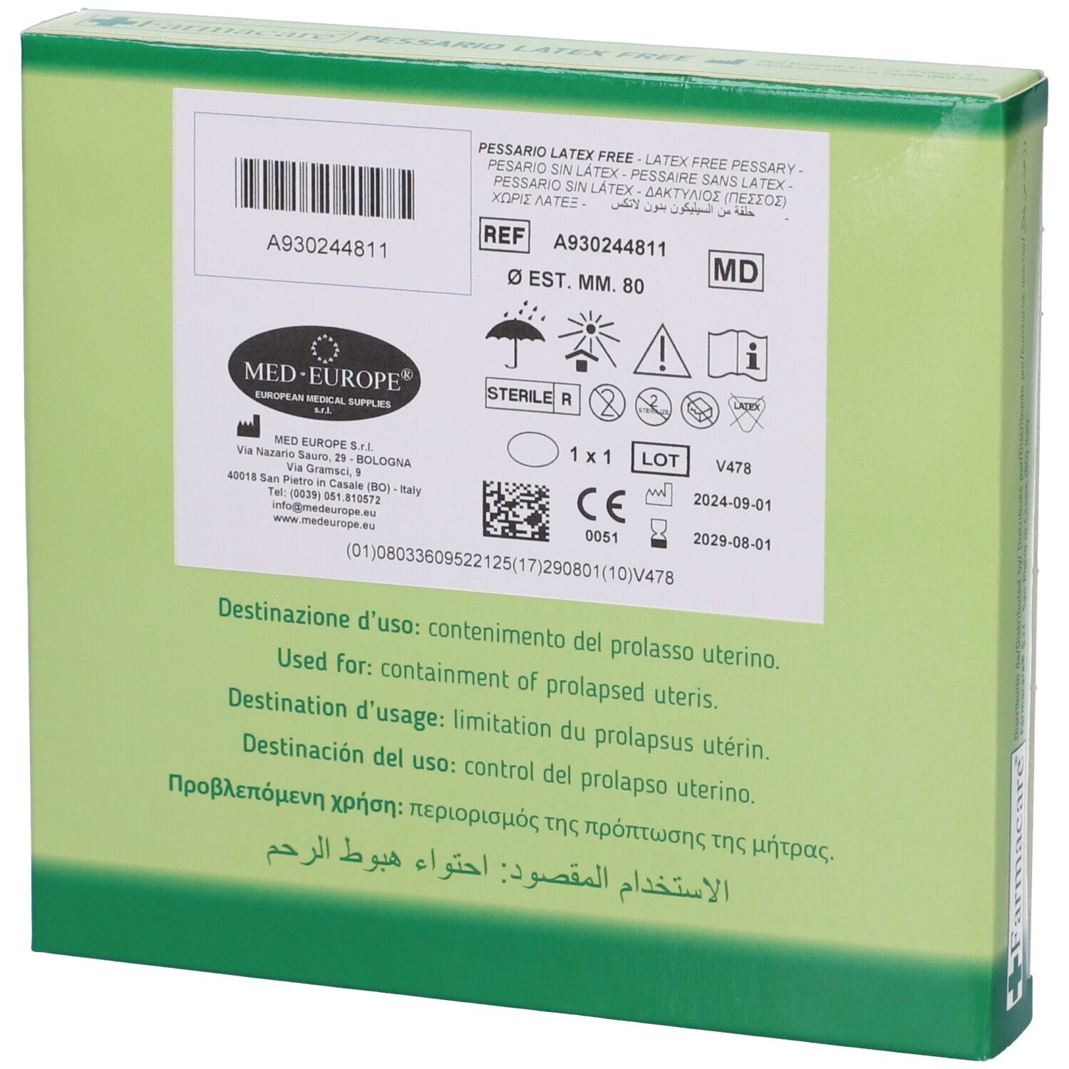 Pessario Latex Free Diametro 80Mm