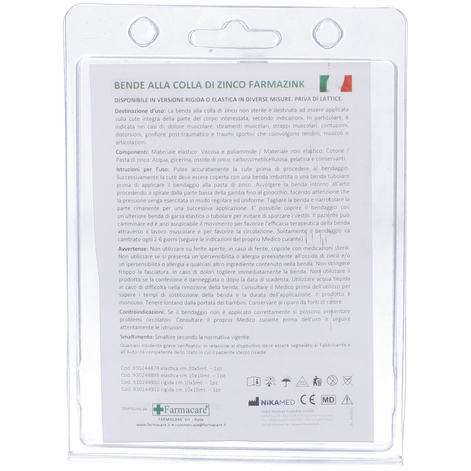 Benda Medicata Rigida Farmazink Con Ossido Di Zinco Cm10X5M 1 Pezzo