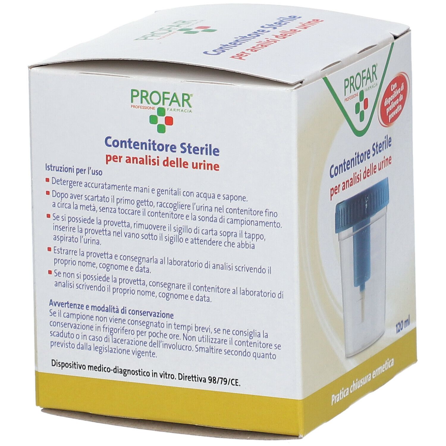 Contenitori urine Provetta sterile per analisi delle urine 10 ml profar
