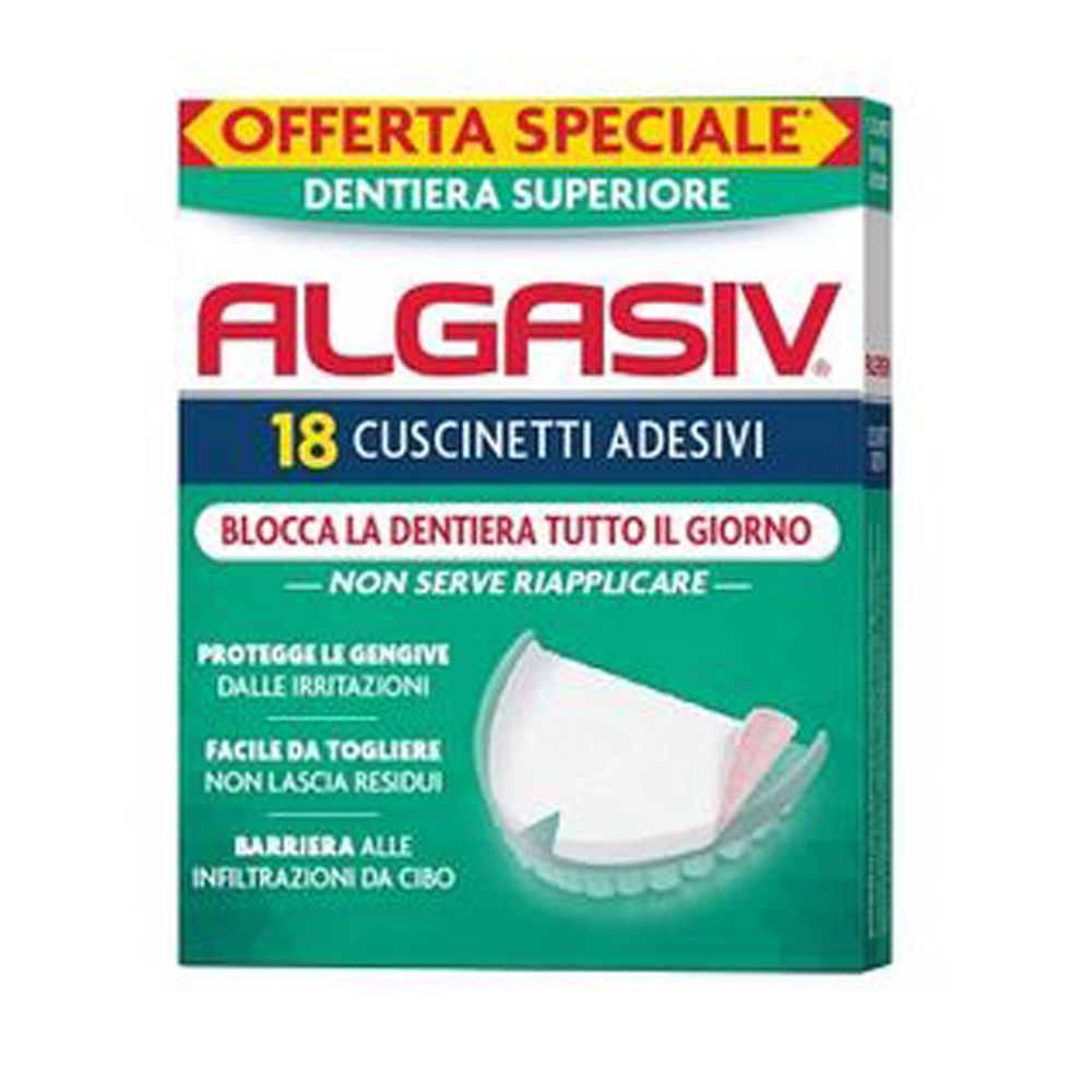 Algasiv Cuscinetti Adesivi per Protesi Dentaria Superiore