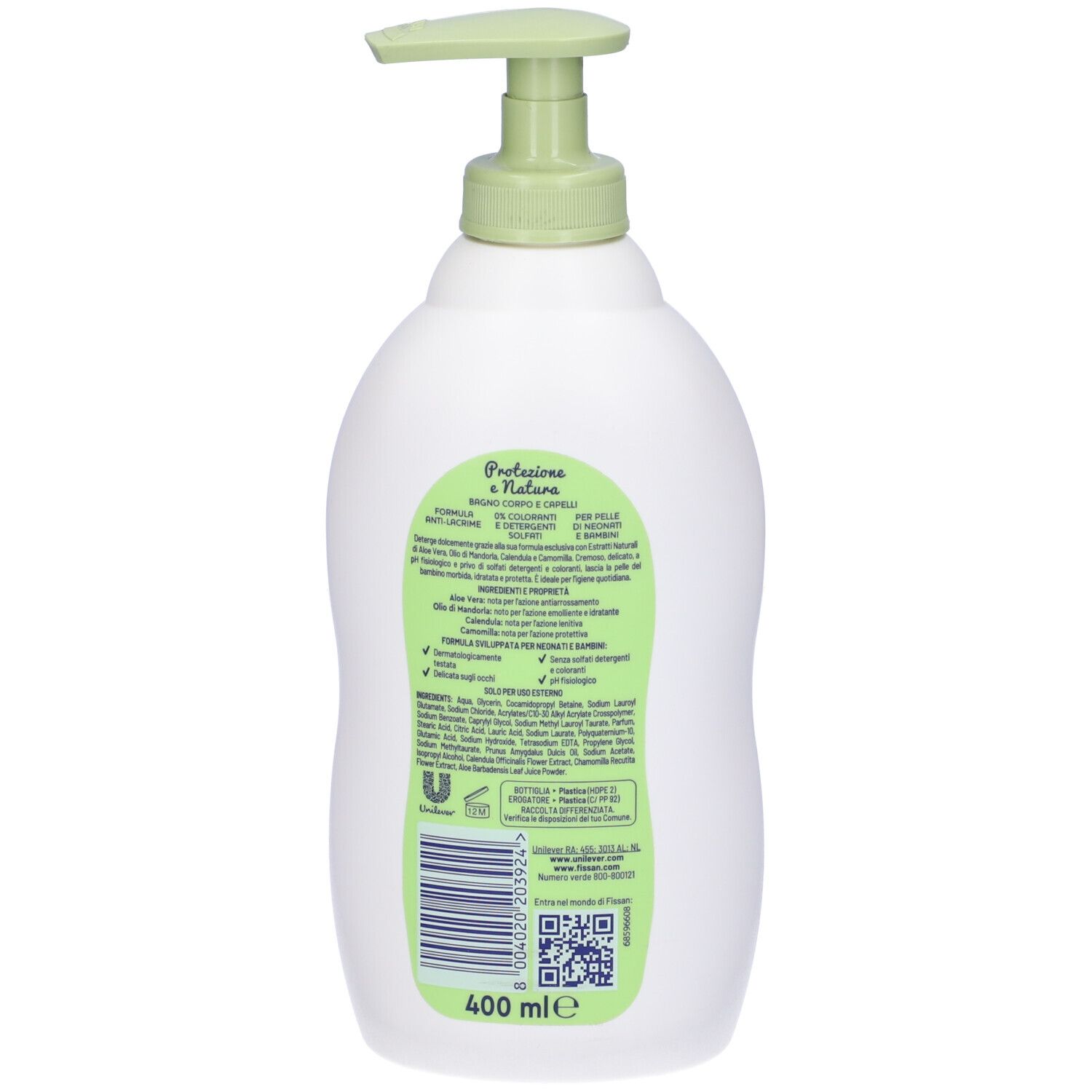 Fissan Baby Protezione E Natura Bagno Corpo Capelli 400 Ml