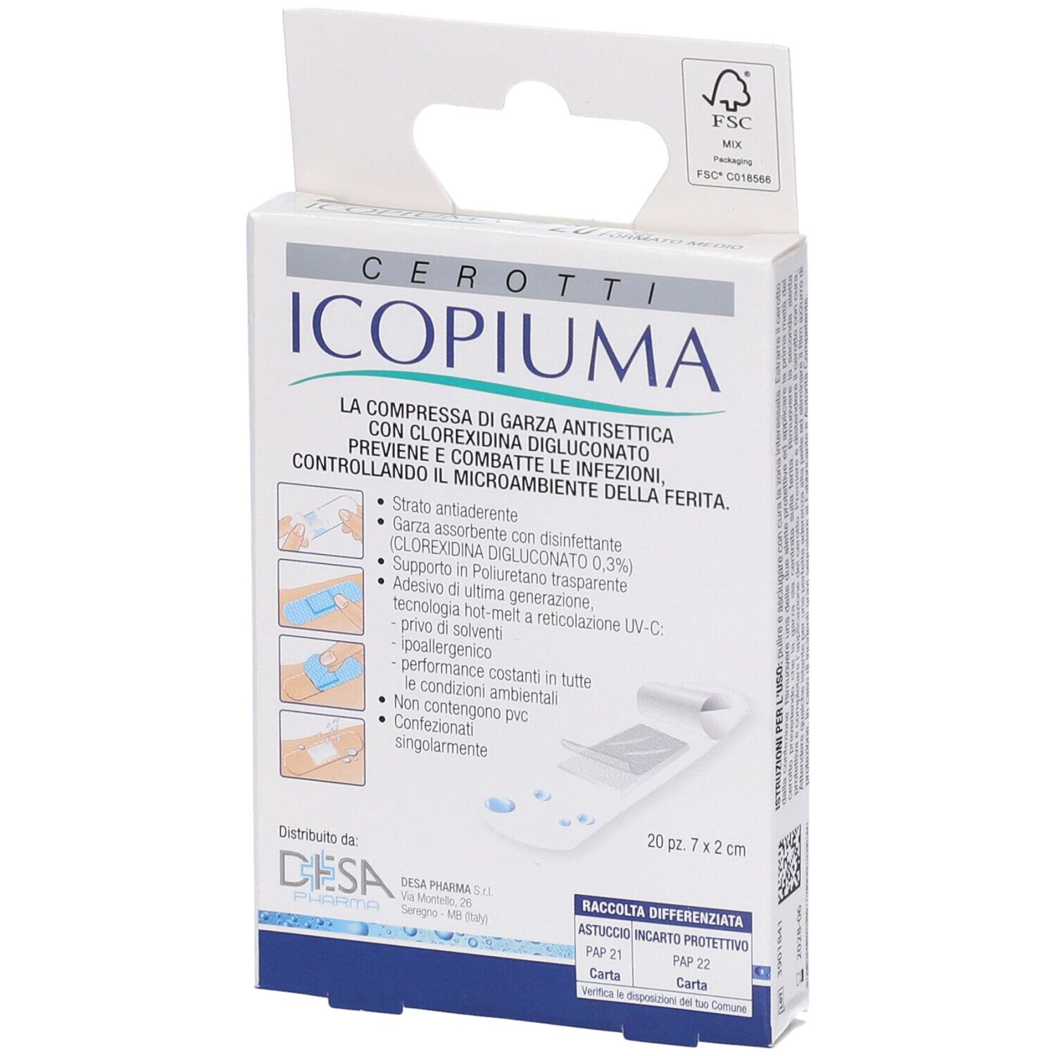Cerotto Icopiuma Trasparente Medio 20 Pezzi