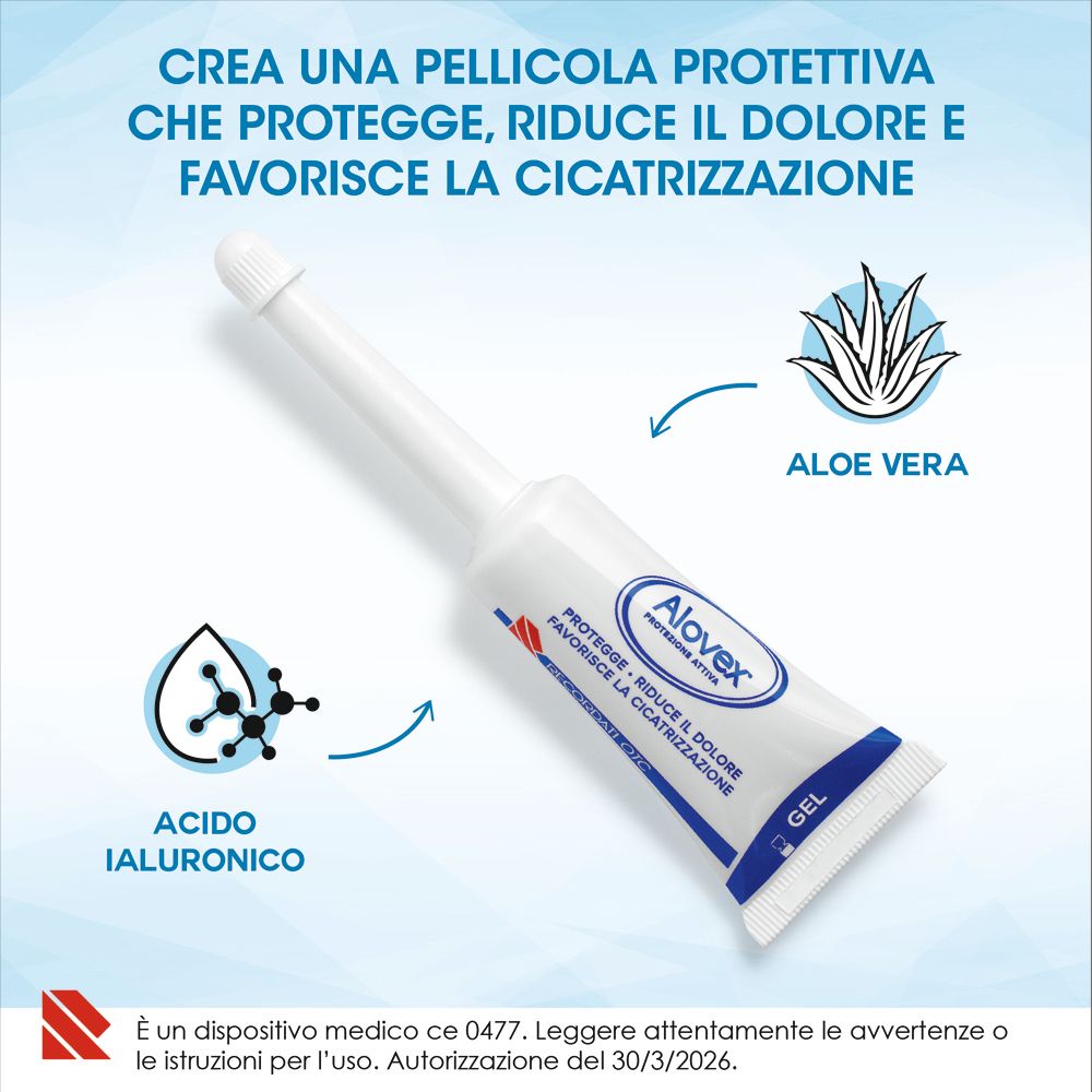 Tubo Alovex® Gel con Aloe Vera e acido ialuronico.